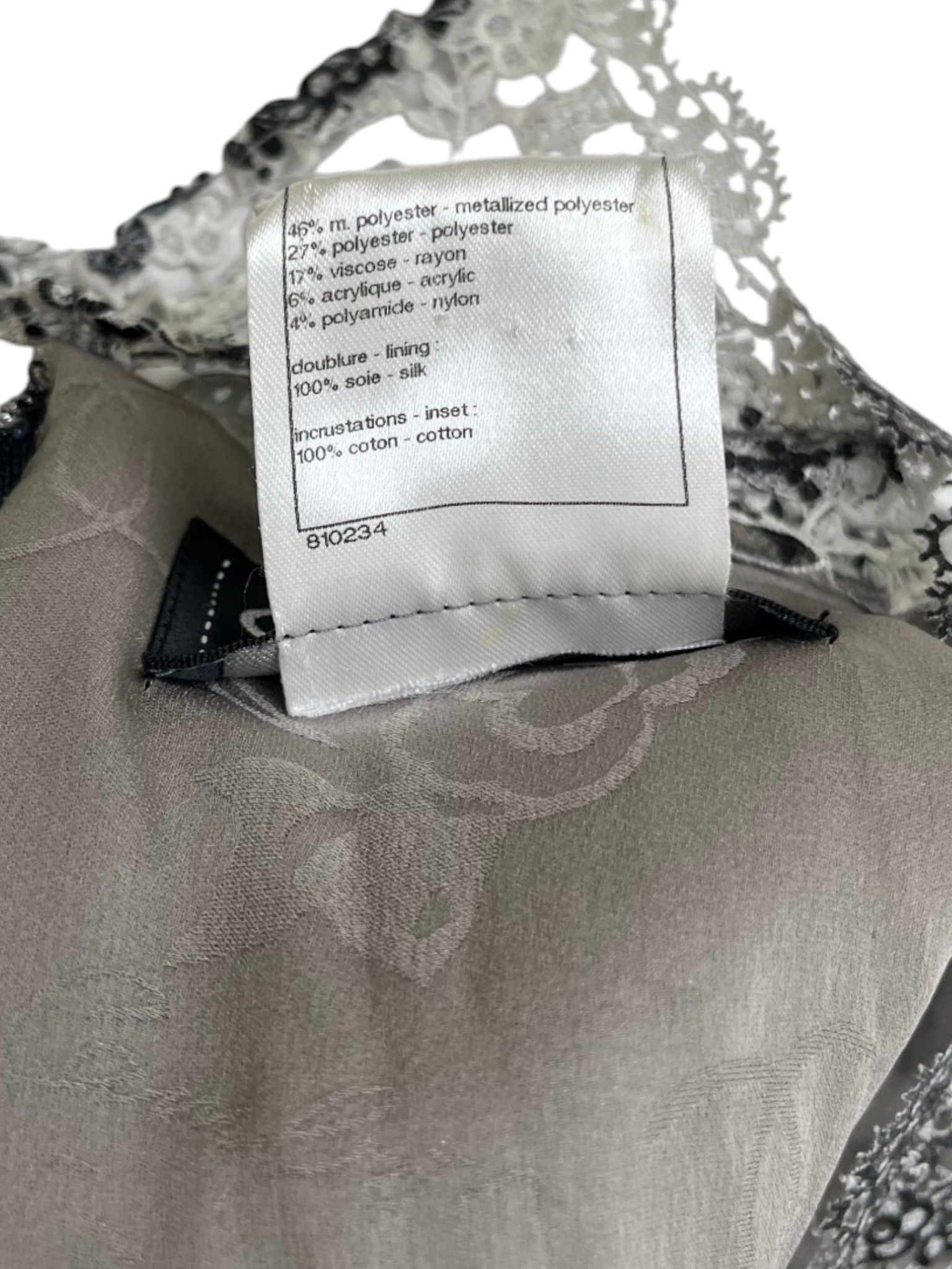 Chanel by Karl Lagerfield Resort 2014 Silver Tweed Lace Dress Size M / US 6-8 / IT 42-44 - 11 Thumbnail