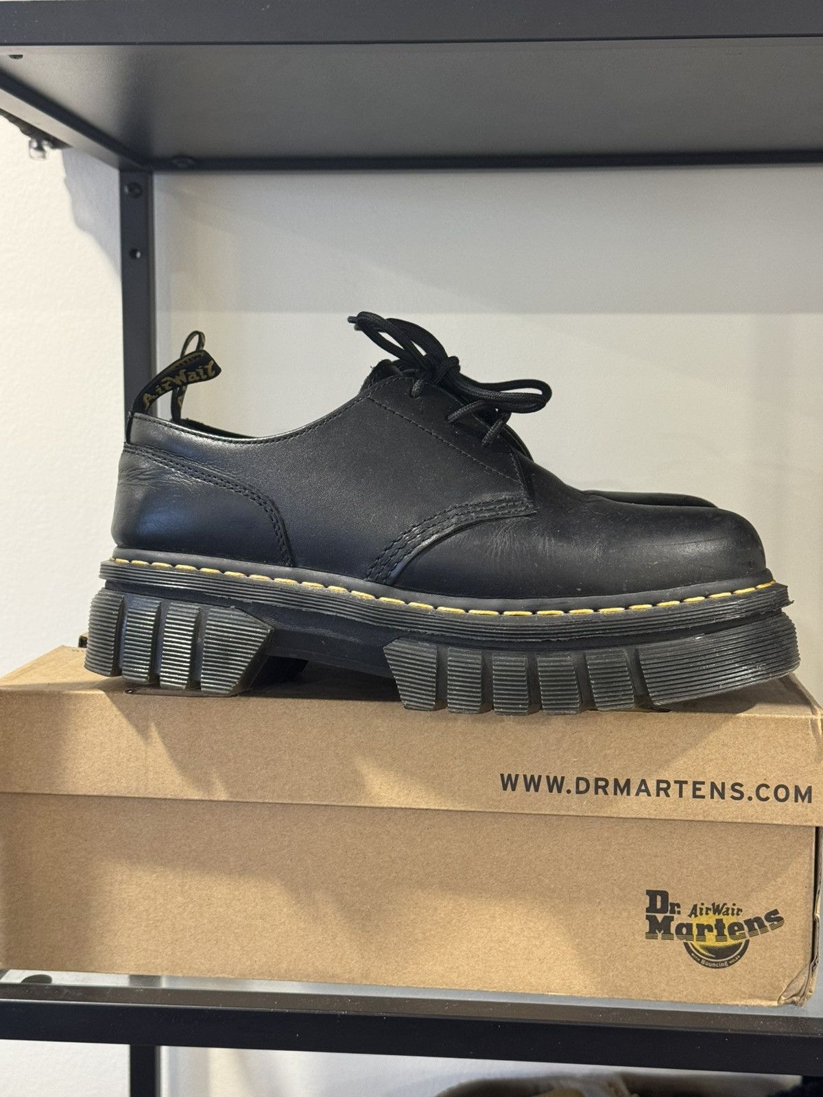 Dr. Martens Dr. Martens Black Audrick Nappa Leather Platform Derbys Size US 9.5 / EU 42-43 - 3 Thumbnail