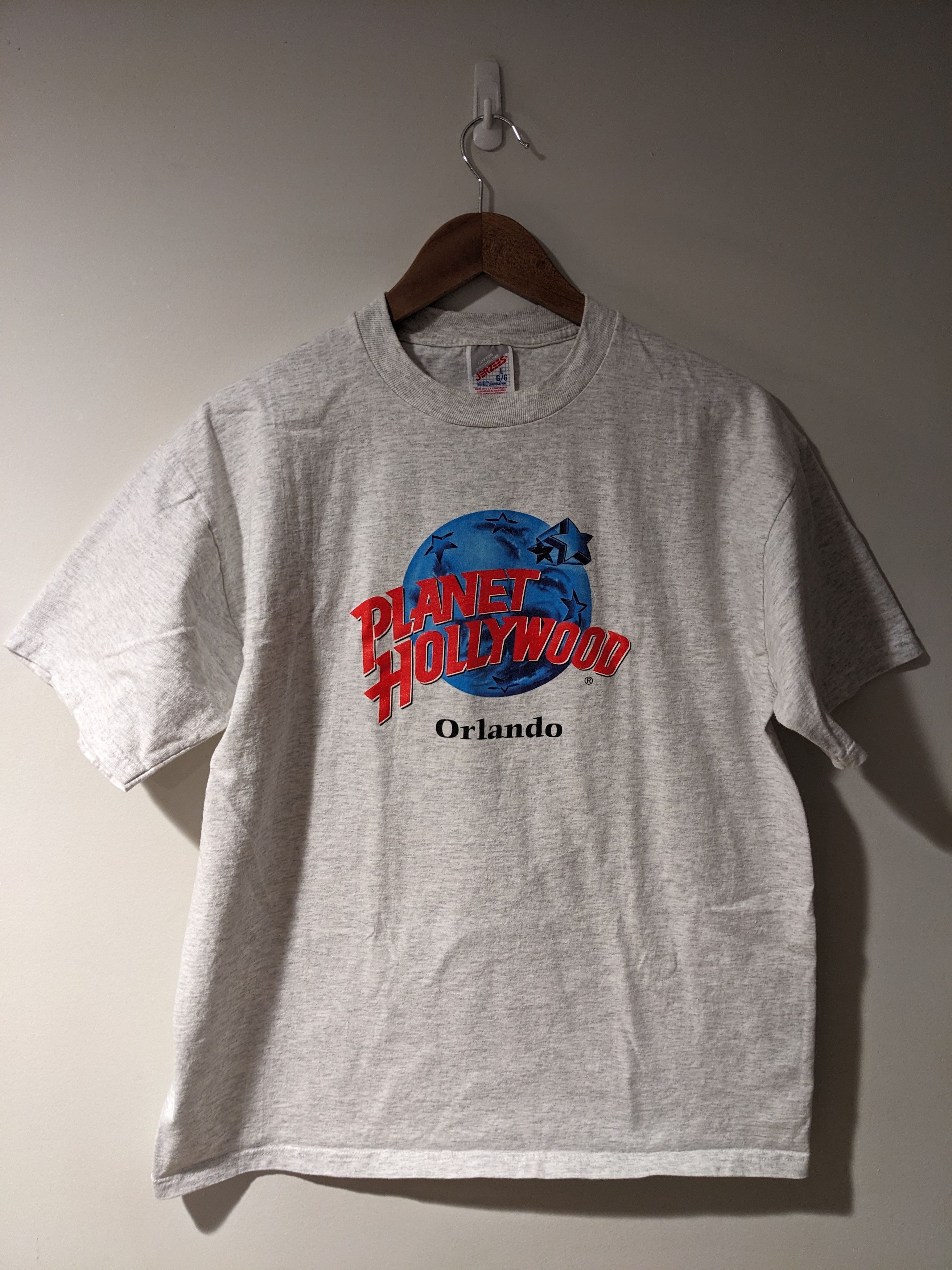 Planet Hollywood × Vintage Vintage 90s Planet Hollywood Orlando Logo Gray Large T-Shirt Size US L / EU 52-54 / 3 - 1 Thumbnail