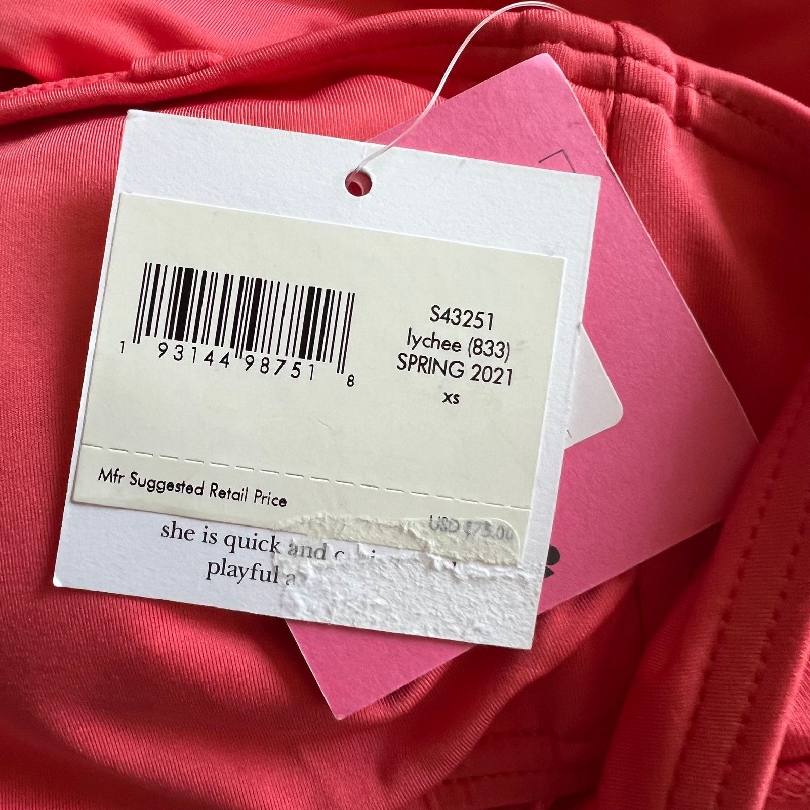 Kate Spade Kate Spade New York Lychee Bikini Bandeau Swim Top, XS Size ONE SIZE - 8 Thumbnail