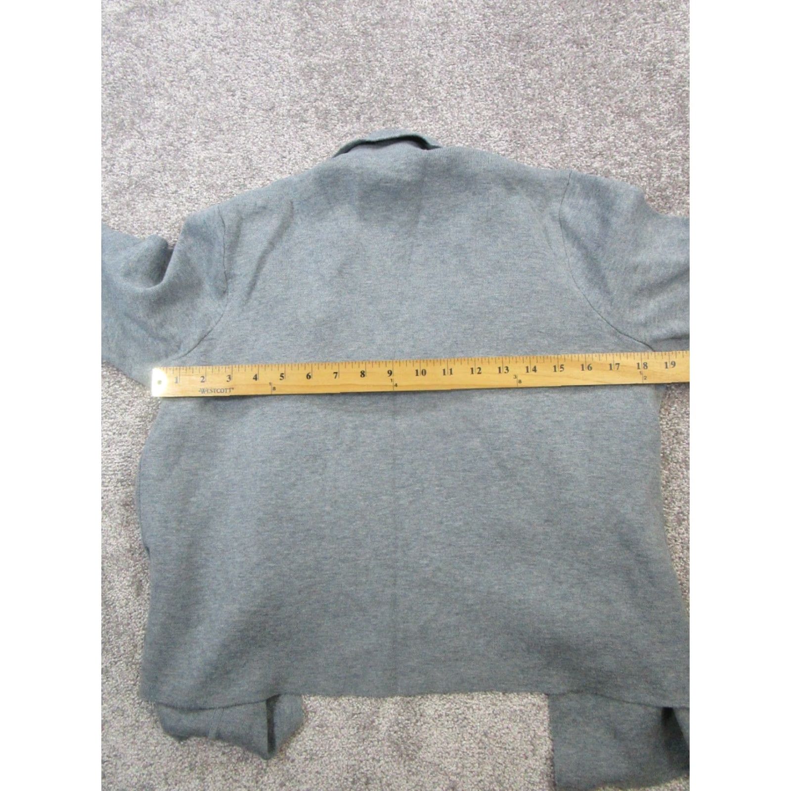 J. Jill J.Jill Cardigan Sweater Womens Medium Gray Open Front Cotton Blend Knit V-Neck Casual Winter Fall Spring Size M / US 6-8 / IT 42-44 - 5 Thumbnail