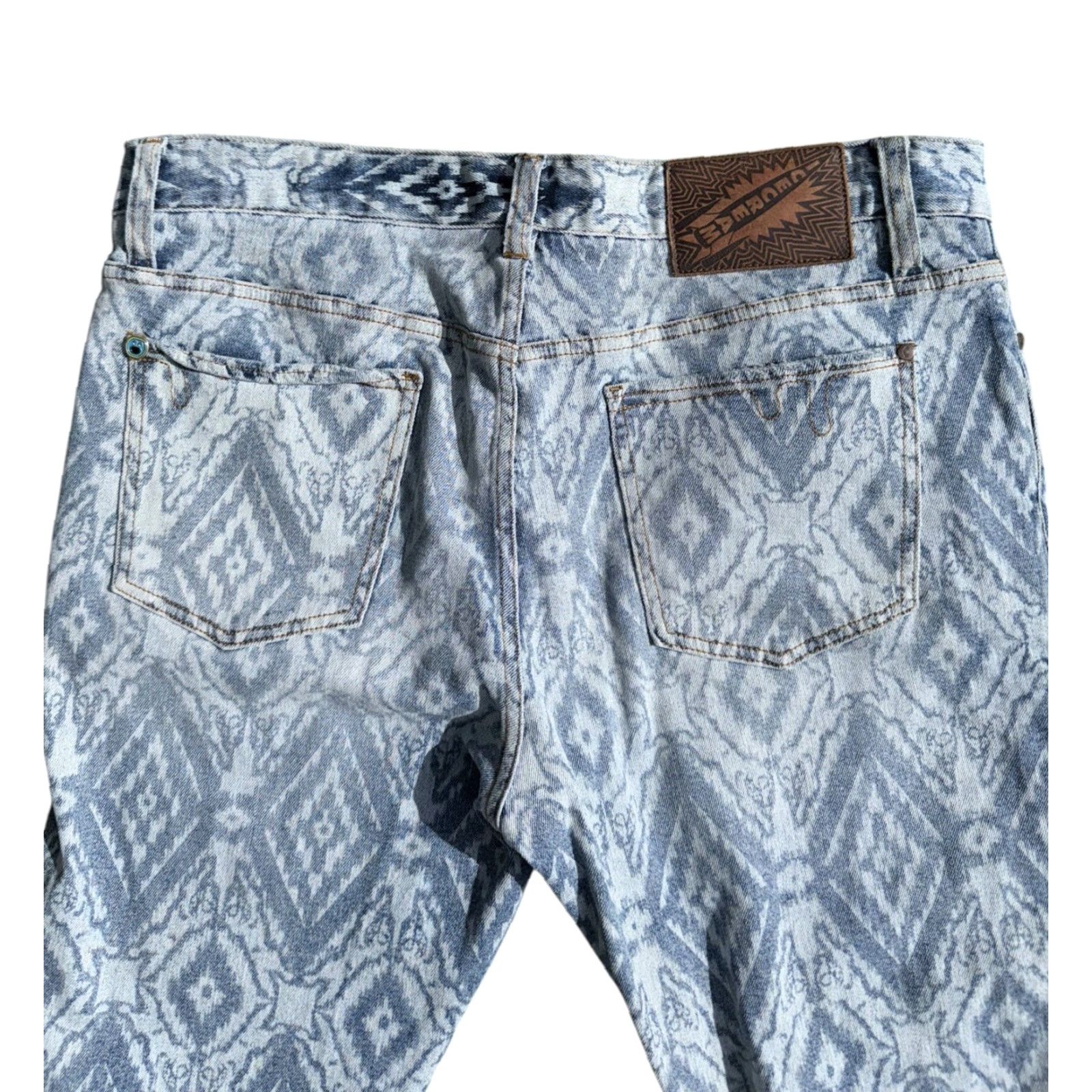 Billionaire Boys Club VINTAGE Billionaire Boys Club BBC Y2K Drip Aztec Jeans Sz 36 Regular Blue 36 RARE Men Jeans Straight Mens Size US 36 / EU 52 - 6 Thumbnail
