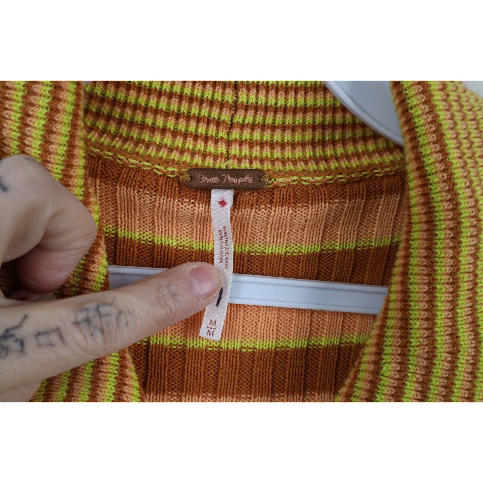 Free People Free People Boho Chic Striped Knit Collared Sweater Dress Size M / US 6-8 / IT 42-44 - 8 Thumbnail
