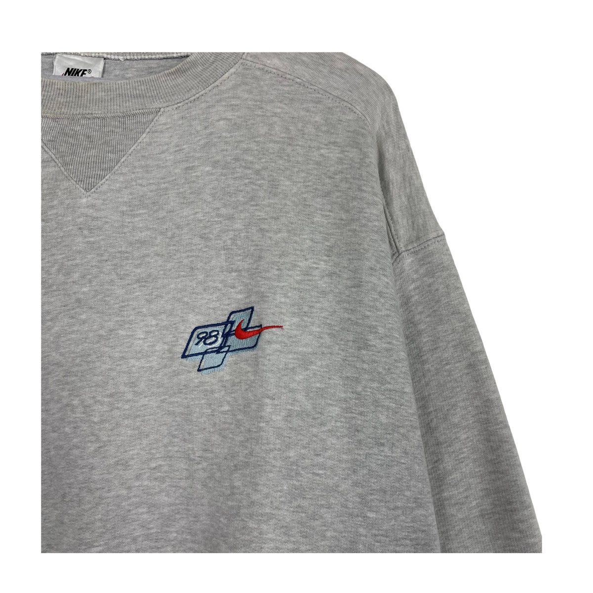Nike × Vintage 💥NIKE 98 EMBROIDERY LOGO SWOOSH CREWNECK Size US L / EU 52-54 / 3 - 6 Thumbnail