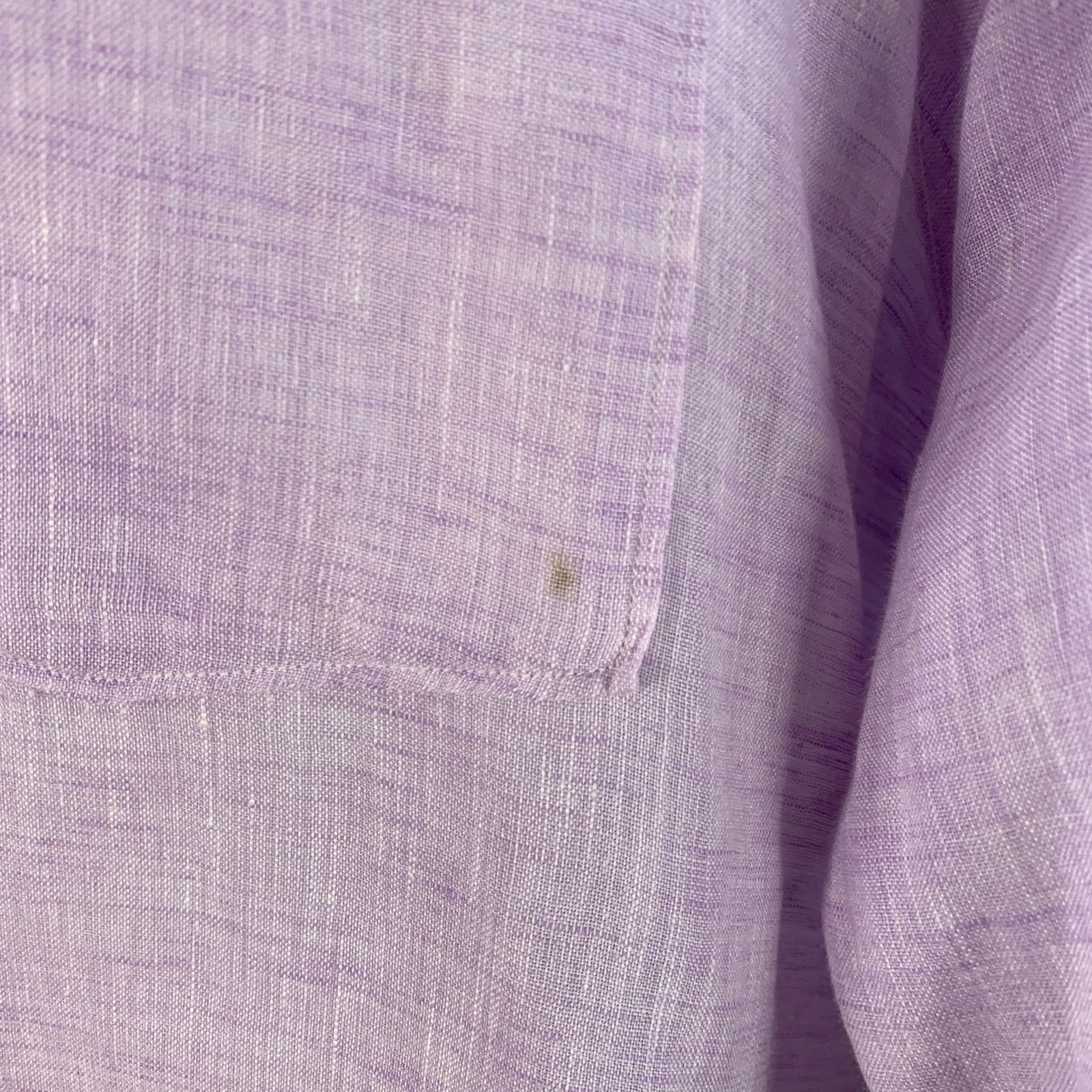 Ermenegildo Zegna Size XL Purple Lavender Linen One Pocket Long Sleeve Shirt Size US XL / EU 56 / 4 - 4 Thumbnail