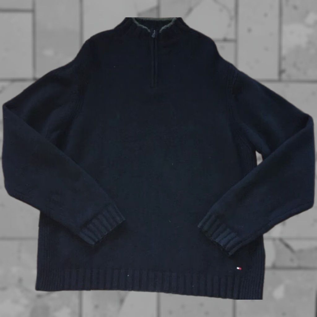 Tommy Hilfiger Tommy Hilfiger Jacket Mens XL Black 100% Lambswool 1/2 Zip Size US XL / EU 56 / 4 - 1 Thumbnail