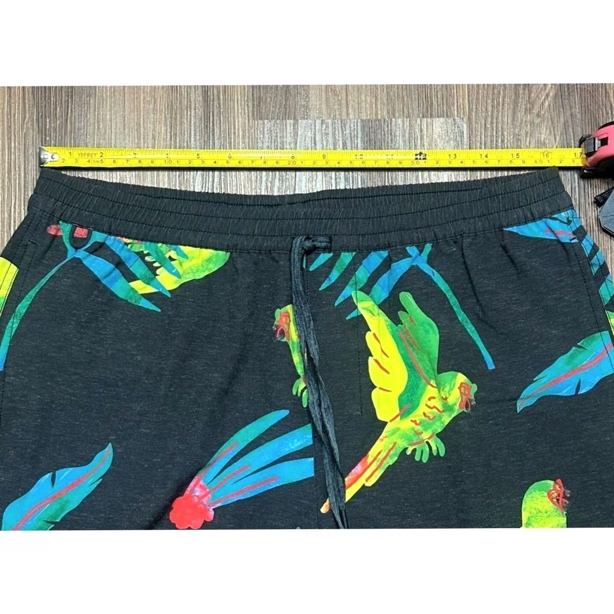 Roark Roark Board Shorts Mens L Black Hemp Blend Beach Surfing Tropical Birds Size US 33 - 6 Thumbnail