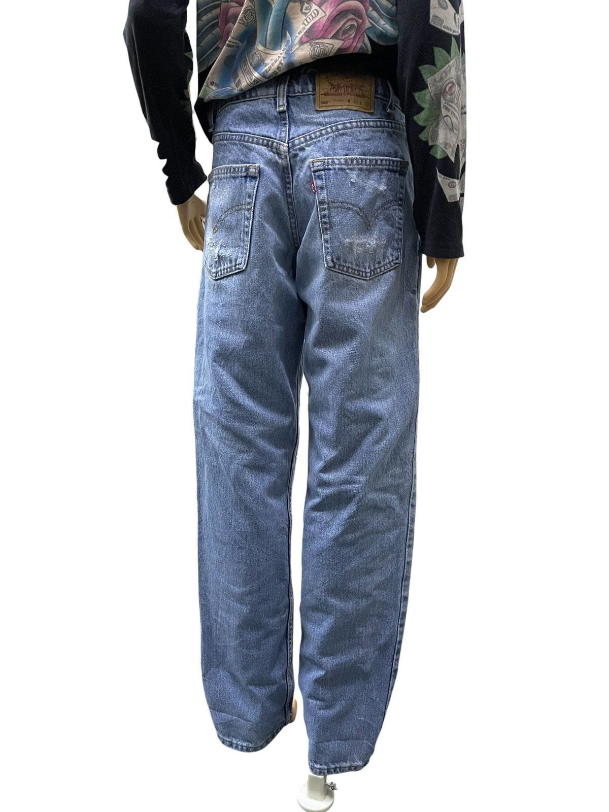 Hysteric Glamour × Levi's × Vintage Vintage Levis 550 Loose Fit Distressed Frayed Jeans Size US 29 - 4 Thumbnail