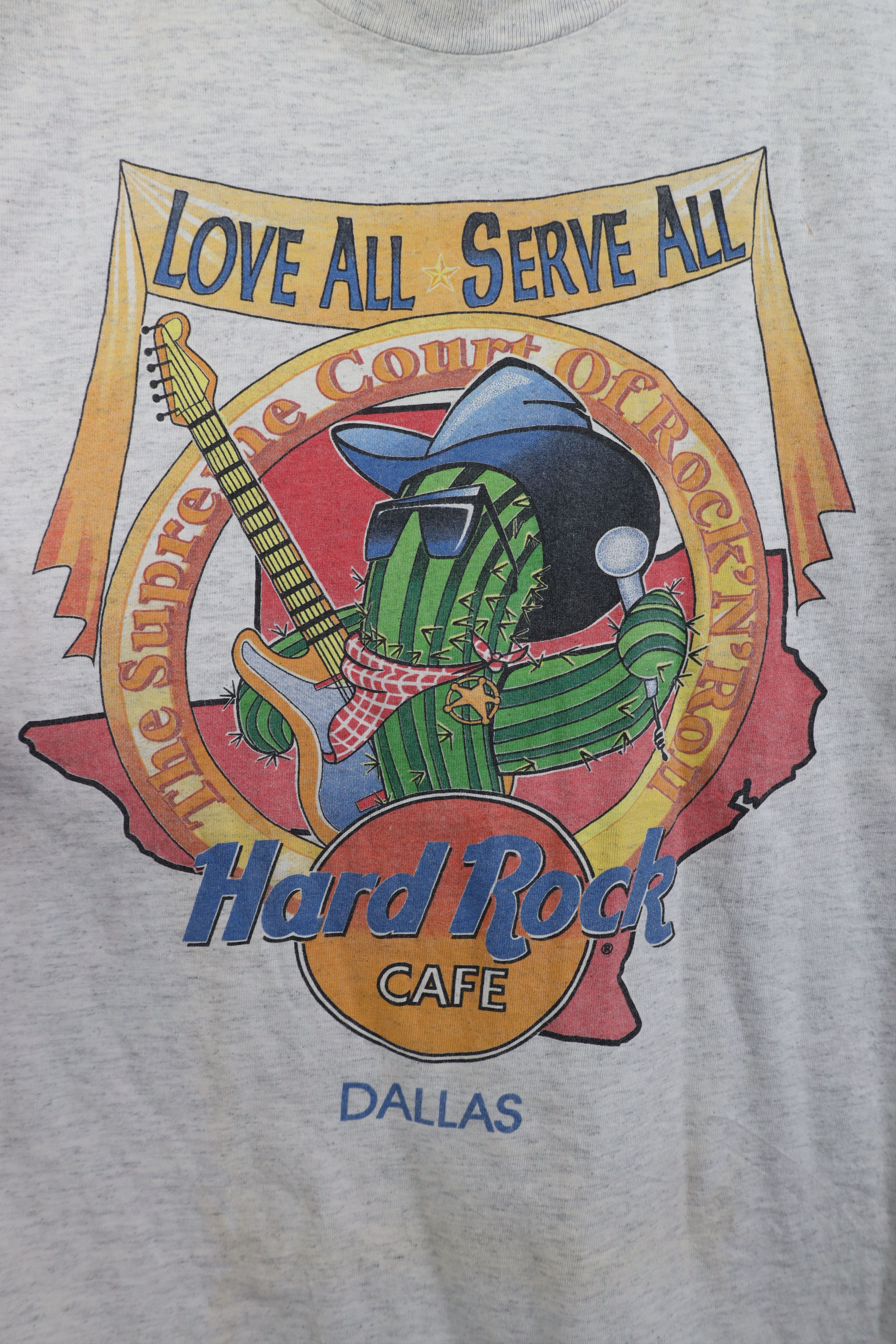 Hard Rock Cafe Vintage 90s Hard Rock Cafe Dallas Cactus T-Shirt Gray USA Size US XL / EU 56 / 4 - 4 Thumbnail