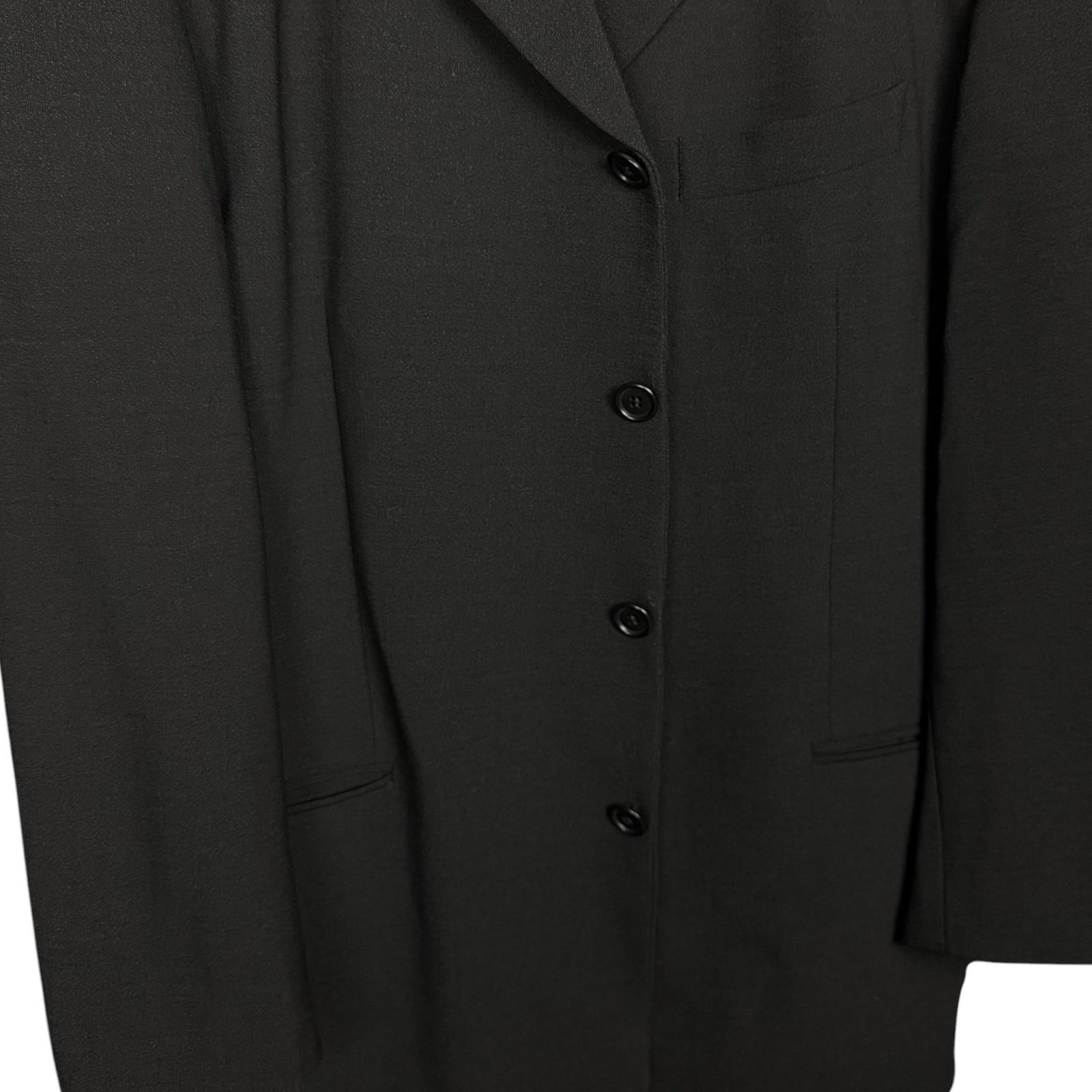 Hugo Boss Vintage 90s Hugo Boss Men's 42R Black 4 Button Wool Blazer Size 42R - 4 Thumbnail