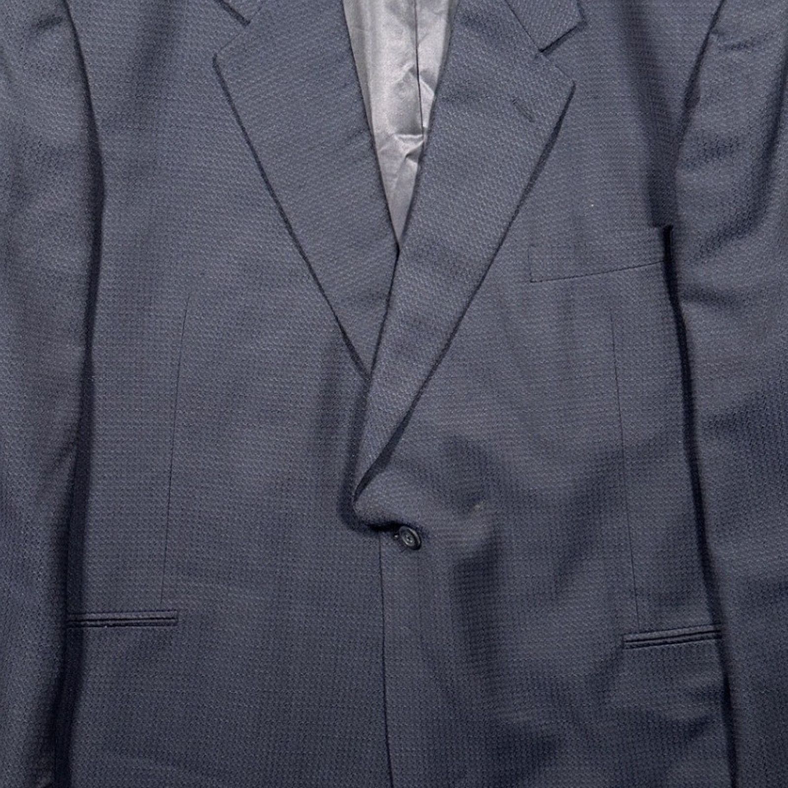 Jhane Barnes Jhane Barnes Blazer Mens 50L Blue Gray Textured Sport Coat Size 50L - 5 Thumbnail