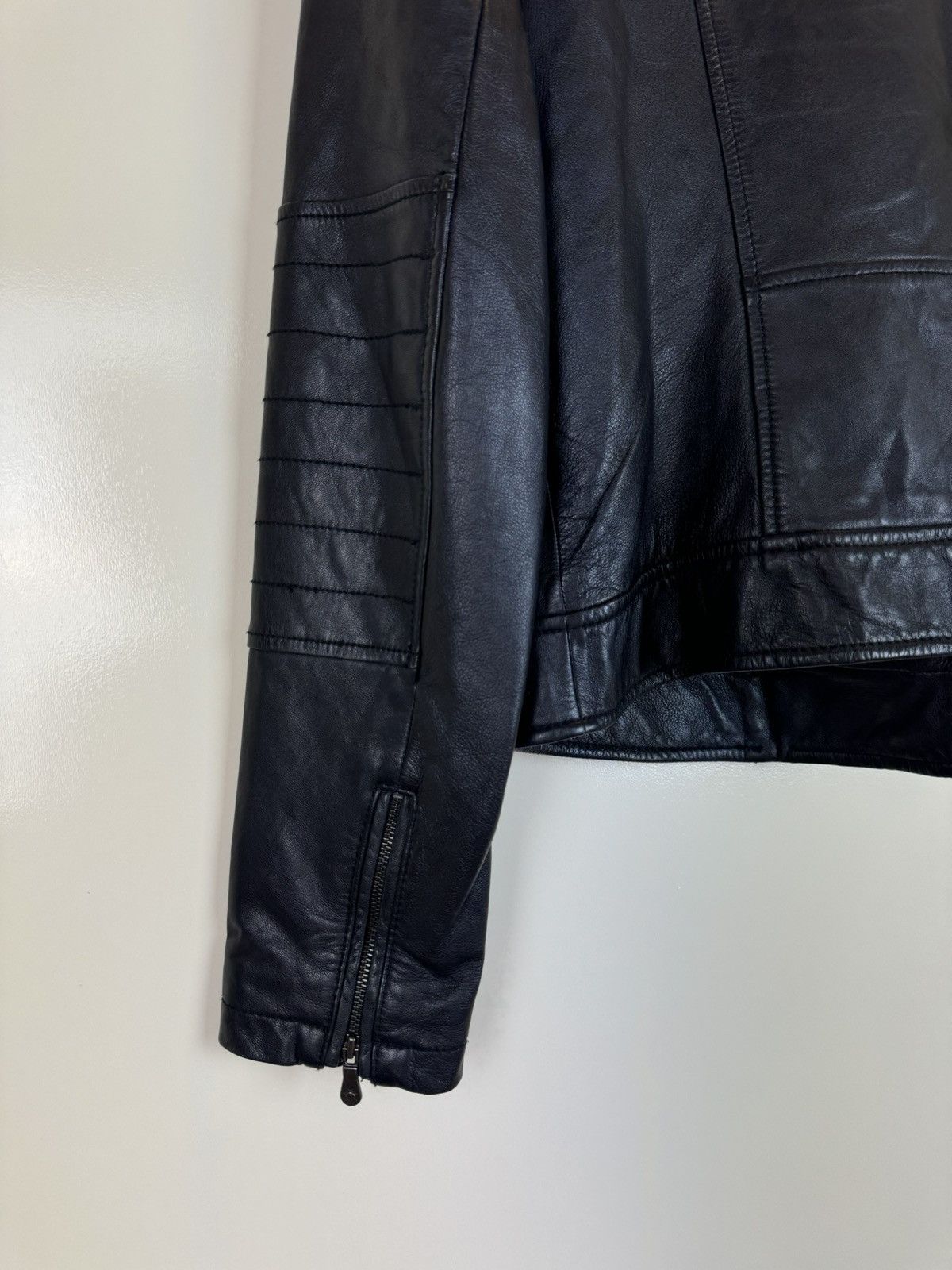 Banana Republic Leather biker moto motorcycle jacket quilted sleeves S Size S / US 4 / IT 40 - 9 Thumbnail