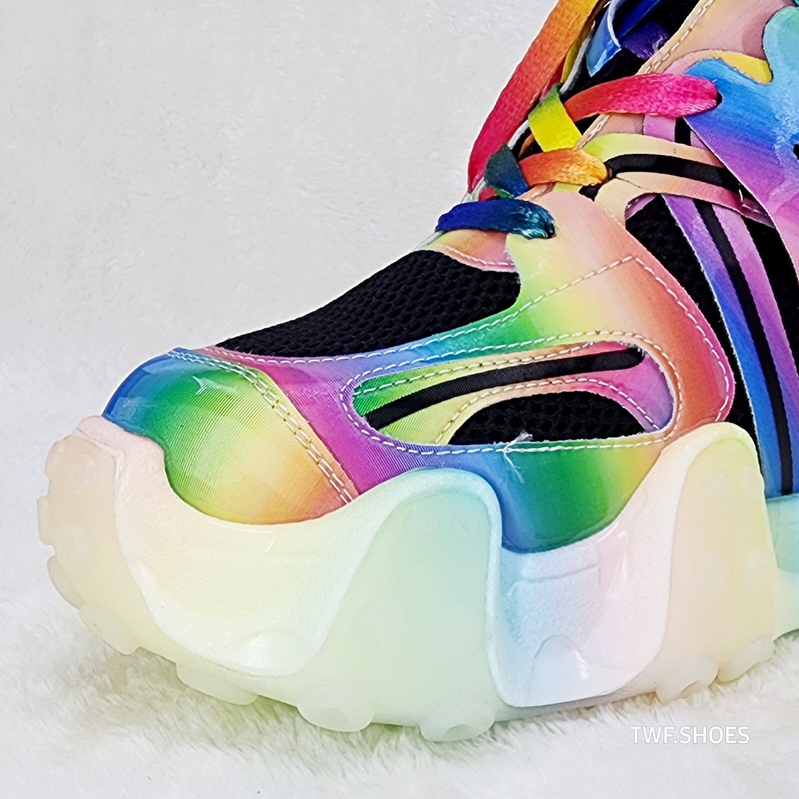 Other Anthony Wang Alien Black & Rainbow Hidden Wedge Platform Sne Size US 7.5 / IT 37.5 - 9 Thumbnail