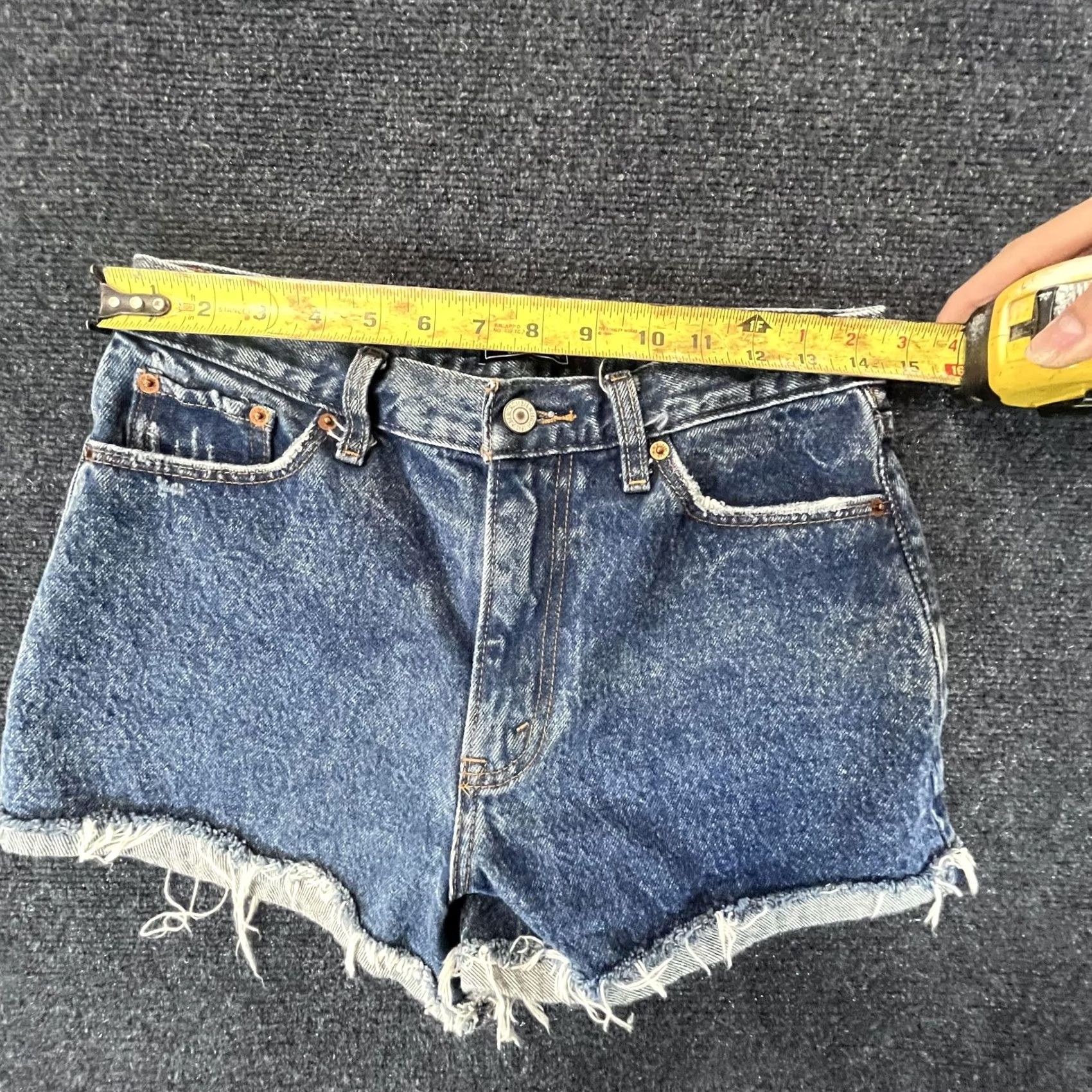 Abercrombie & Fitch Abercrombie & Fitch Shorts Womens 4 Blue Annie High Rise Distressed Denim Jean Shorts Jeans Distressed Charcoal? Size 27" / US 4 / IT 40 - 4 Thumbnail