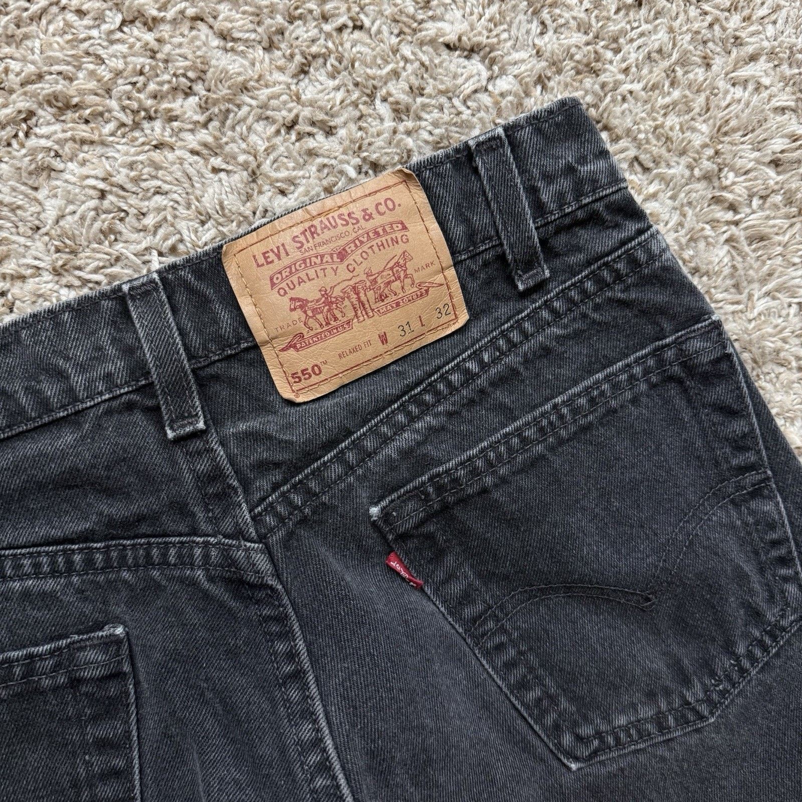 Levi's × Vintage Vintage Levi’s Made In USA 550 Relaxed Fit Black Denim Jeans Size US 28 / EU 44 - 5 Thumbnail