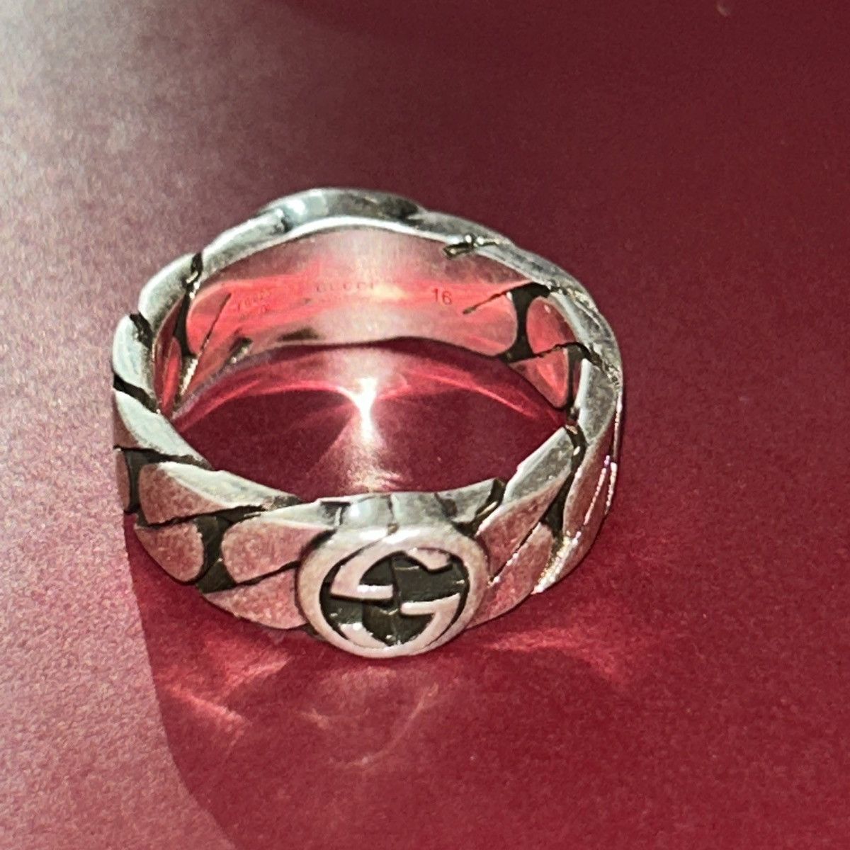 Gucci Gucci Sterling Silver Interlocking Ring Ag 925 678656 Size ONE SIZE - 5 Thumbnail