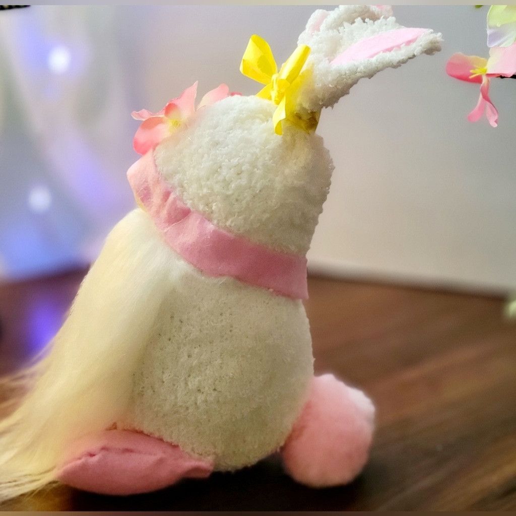 Handmade Pink Plumeria Flower Easter Bunny Spring Time Gnome Size ONE SIZE - 9 Thumbnail