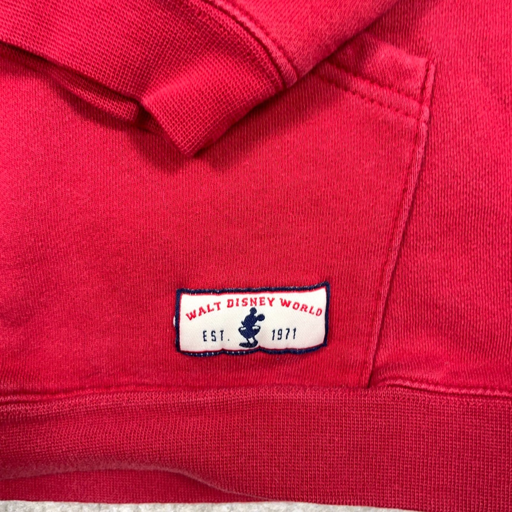 Disney VINTAGE Disney Hoodie Mens XL Red Mickey Mouse Embroidered Graphic Print Pullover Sweatshirt Size US XL / EU 56 / 4 - 6 Thumbnail