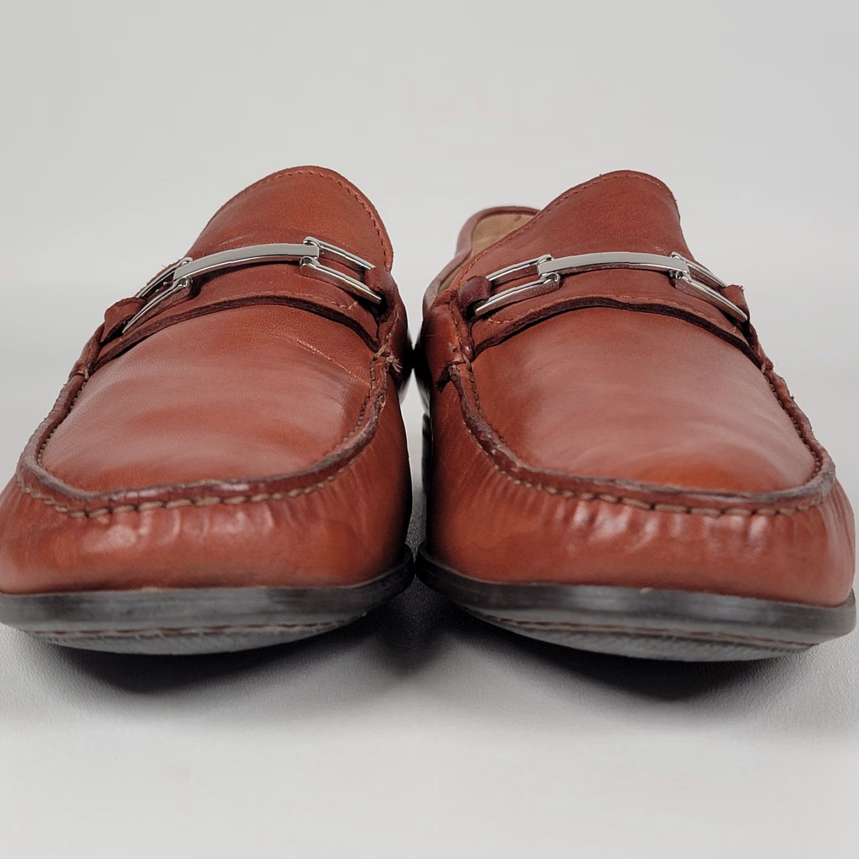 Johnston & Murphy Johnston & Murphy Brown Men's Leather Slip On Driving Loafers Penny Style 9.5 M Dress Shoes Size US 9 / EU 42 - 3 Thumbnail