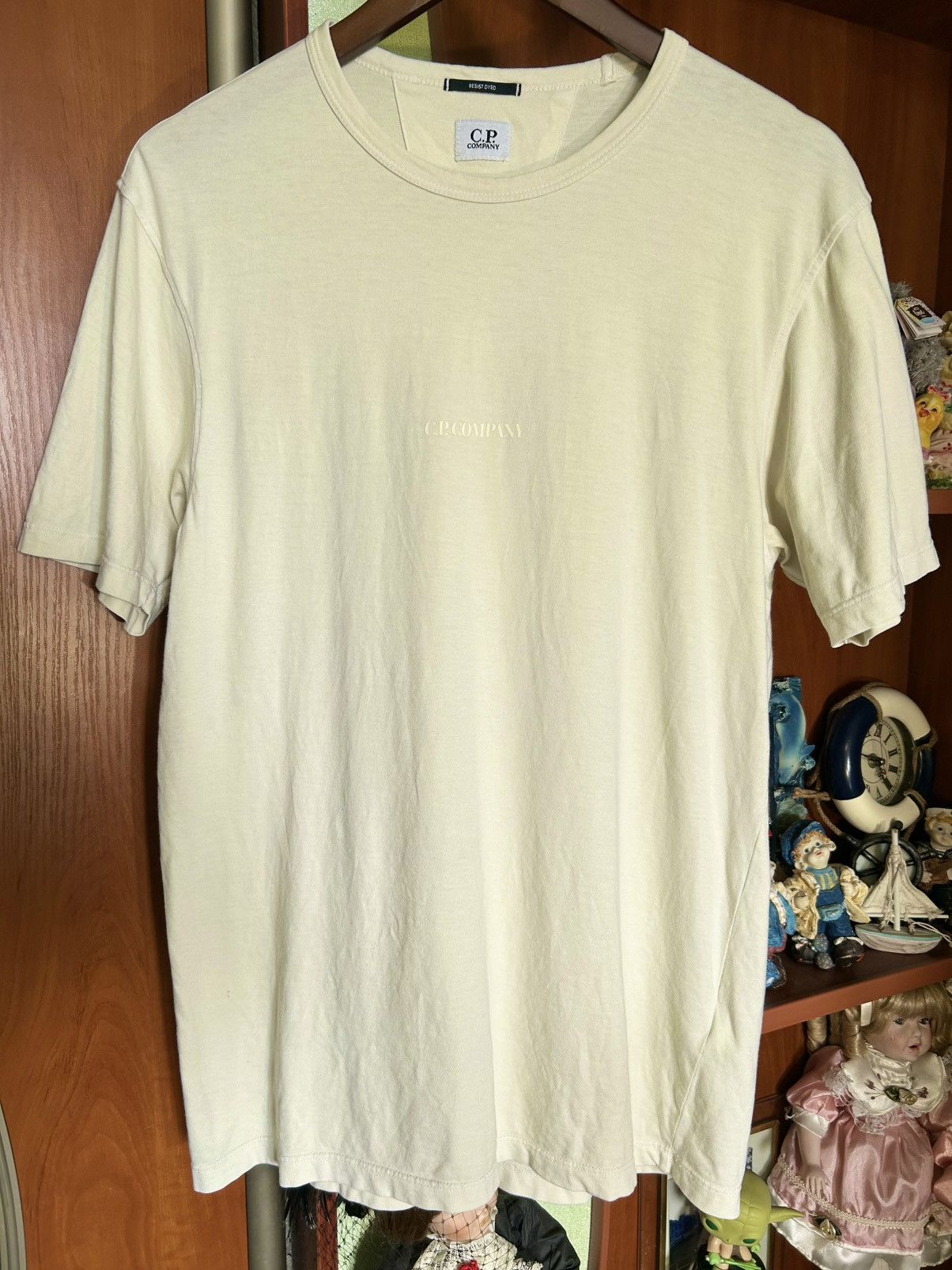 C.P. Company C.P. Company Resist Dyed Logo T-shirt Light Yellow cream Size US M / EU 48-50 / 2 - 1 Thumbnail