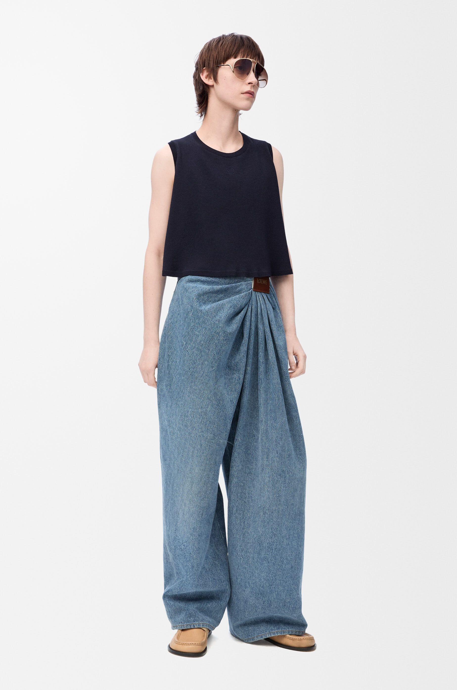 Loewe o1in1g0426 Sleeveless Sweater in Wool in Navy Blue Size XL / US 12-14 / IT 48-50 - 2 Thumbnail