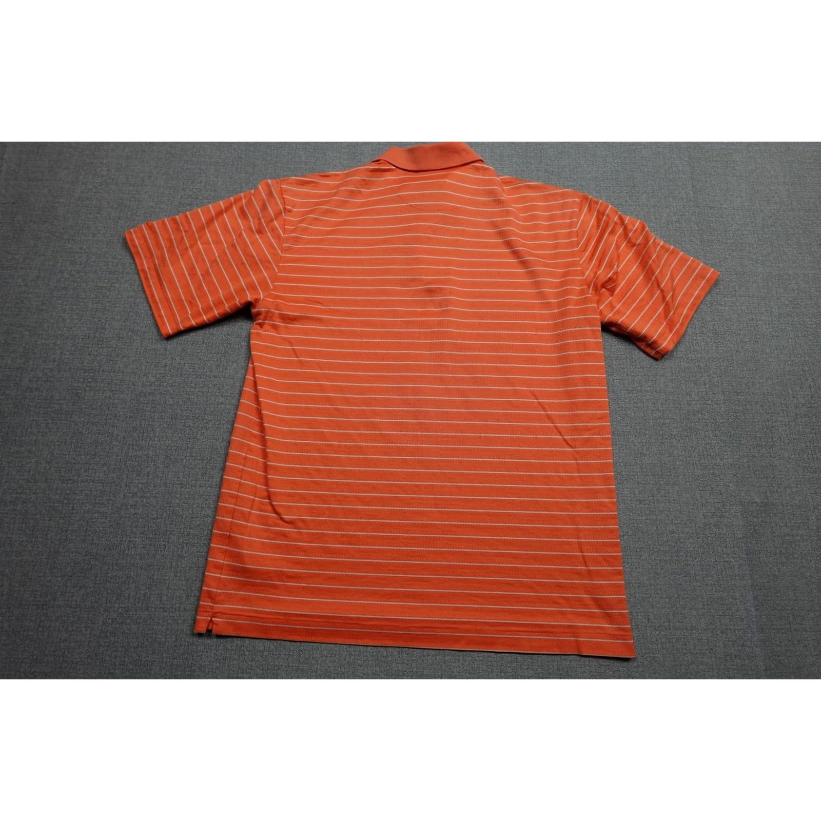 Nike Vintage Nike Tiger Wood Collection Polo Mens Large Orange Striped Knit Cotton Golf Shirt Size US L / EU 52-54 / 3 - 4 Thumbnail