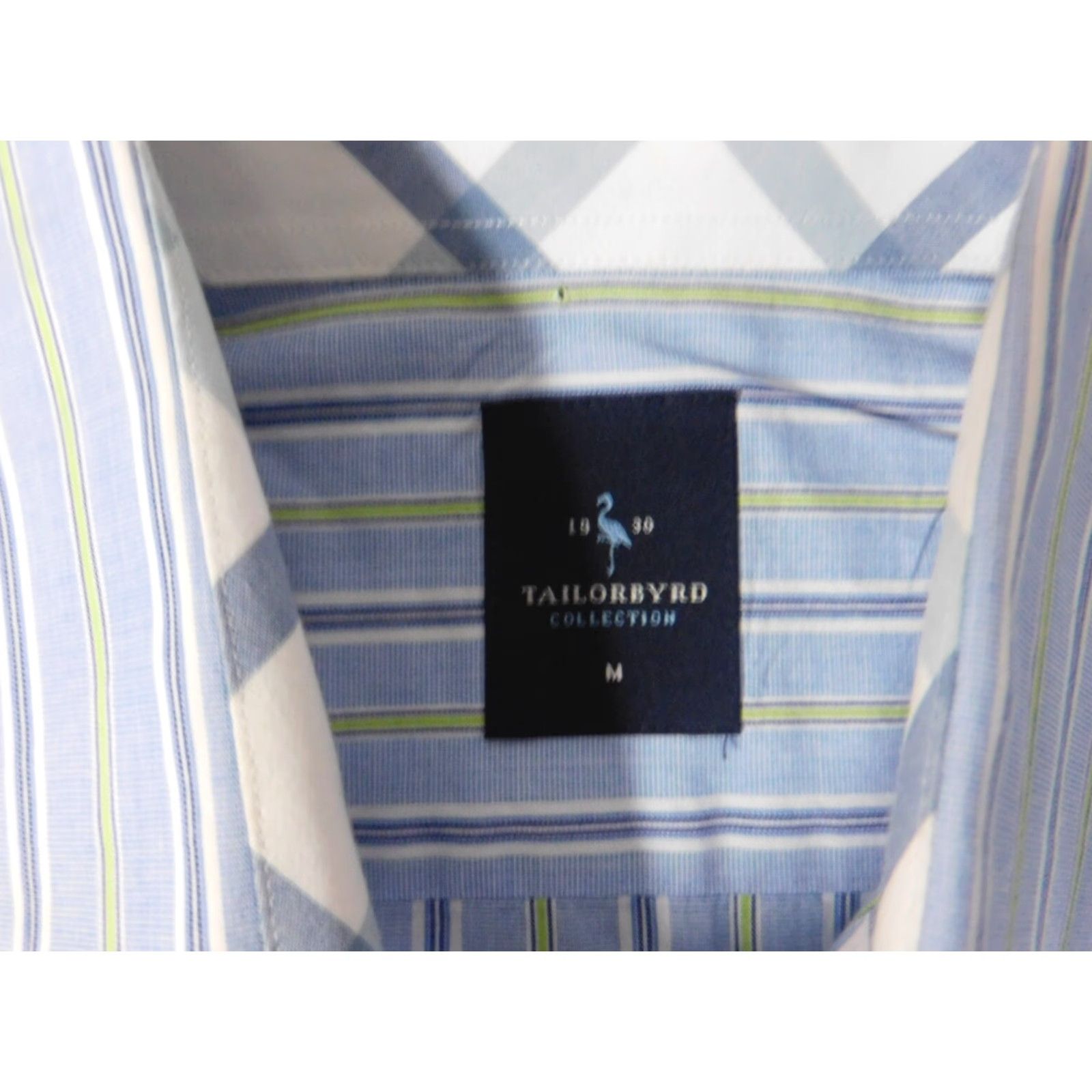Banana Republic Banana Republic Shirt Button-Up Mens Medium Blue Striped Oxford Collared Non-Iron Pockets Classic Slim Knit Cotton Silk Size US M / EU 48-50 / 2 - 5 Thumbnail