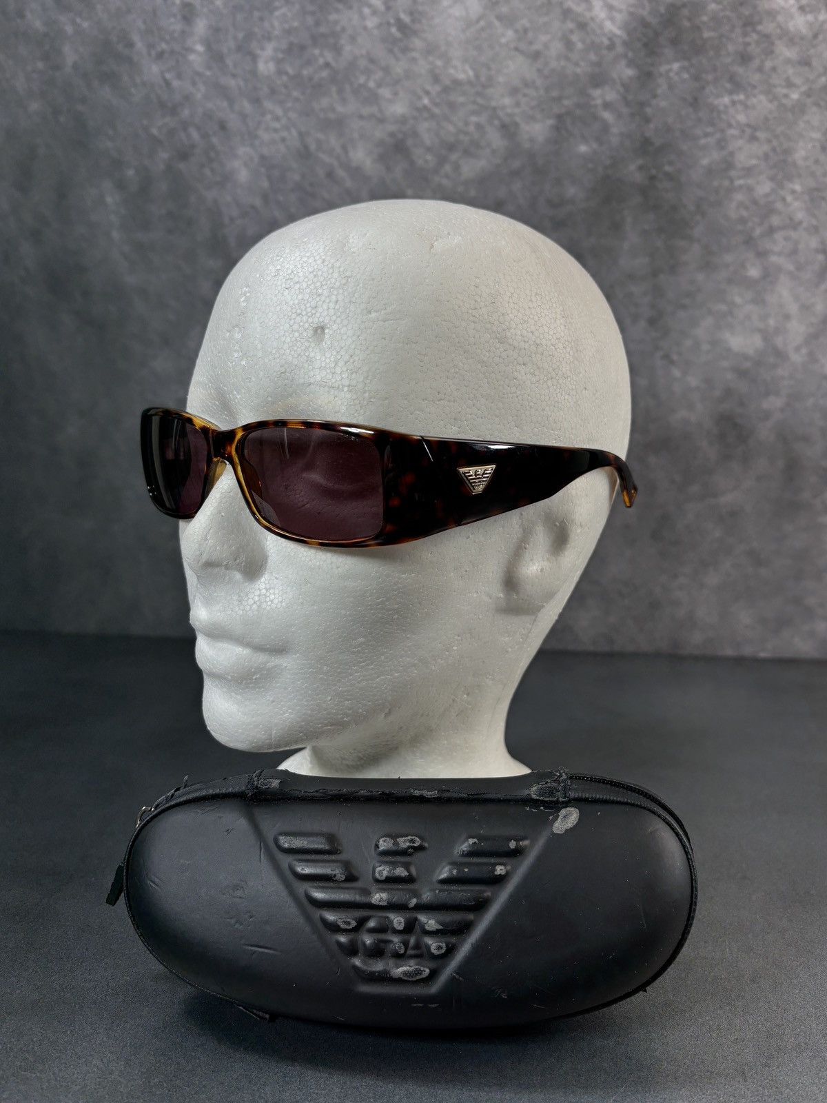Emporio Armani × Giorgio Armani Emporio Armani Sunglasses Sporty EA 9538/S Wrap Y2K Brown Size ONE SIZE - 3 Thumbnail