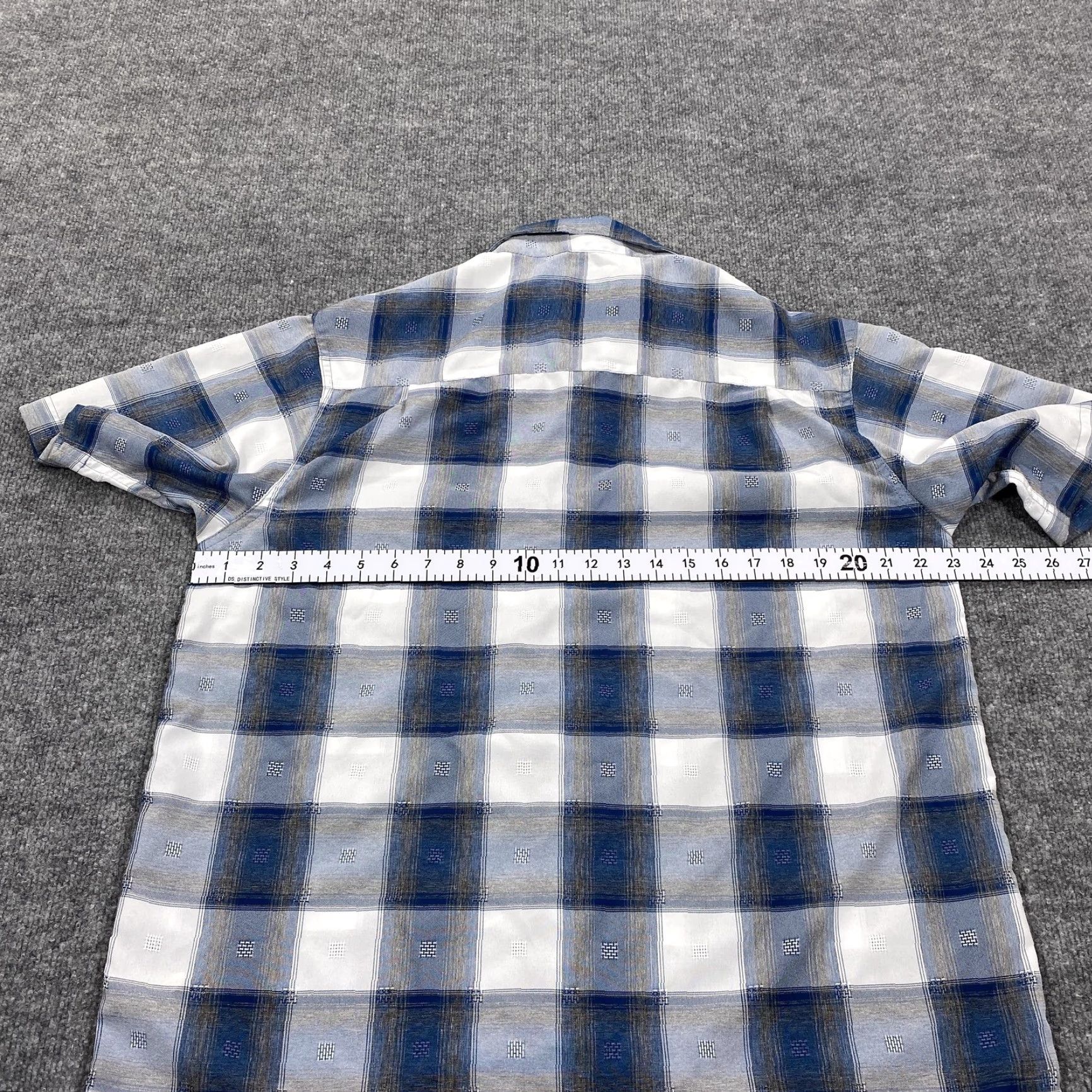Haggar Haggar Shirt Mens Medium Blue Plaid Short Sleeve Button Up Casual Polyester Size US M / EU 48-50 / 2 - 5 Thumbnail