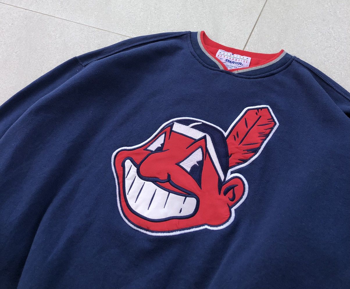 Starter Vintage Starter Cleveland Indians Crewneck Sweatshirt Size US XL / EU 56 / 4 - 3 Thumbnail