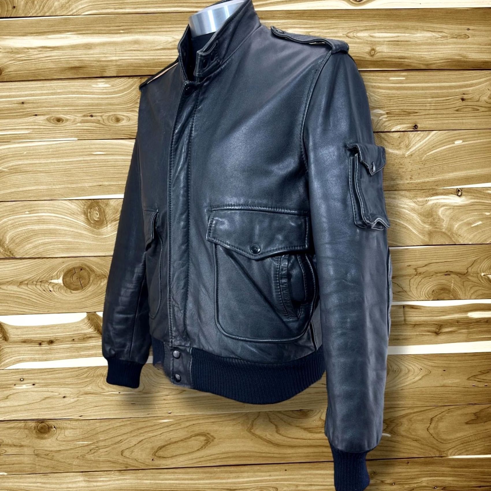 Harley Davidson Harley-Davidson Vintage Leather Jacket Biker Black Men's 38 Size US XXS / EU 40 - 2 Thumbnail