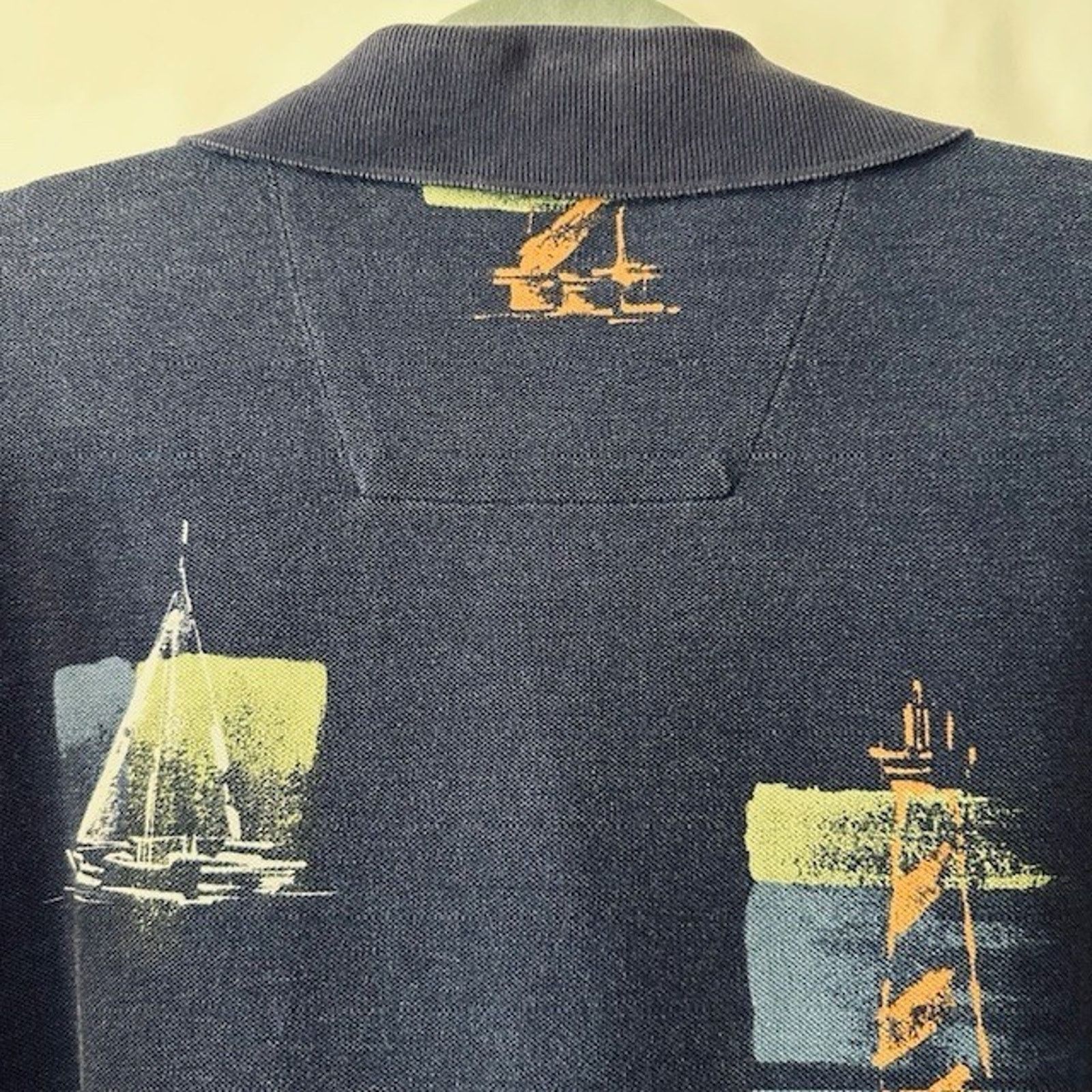 Nautica Nautica Vintage Lighthouse & Sailboat Print Polo Mens XXL Size US XXL / EU 58 / 5 - 7 Thumbnail