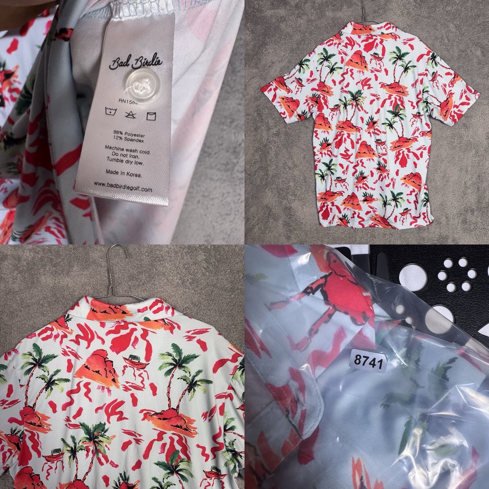 Vintage Bad Birdie Polo Shirt Men’s L Palm Trees Hawaiian Geometric All Over Beach Polo Shirt Mens L Red Geometric Beach 90s? Size US L / EU 52-54 / 3 - 8 Thumbnail