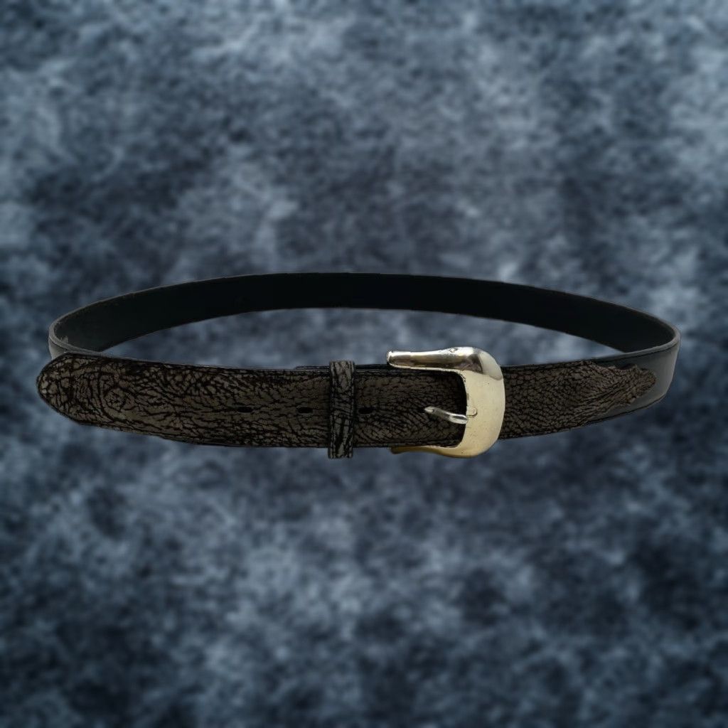 Tony Lama VINTAGE Tony Lama Belt Mens Western Leather Buckle USA Made Black 46 Leather Belt Western Mens US Size 46 - 1 Thumbnail