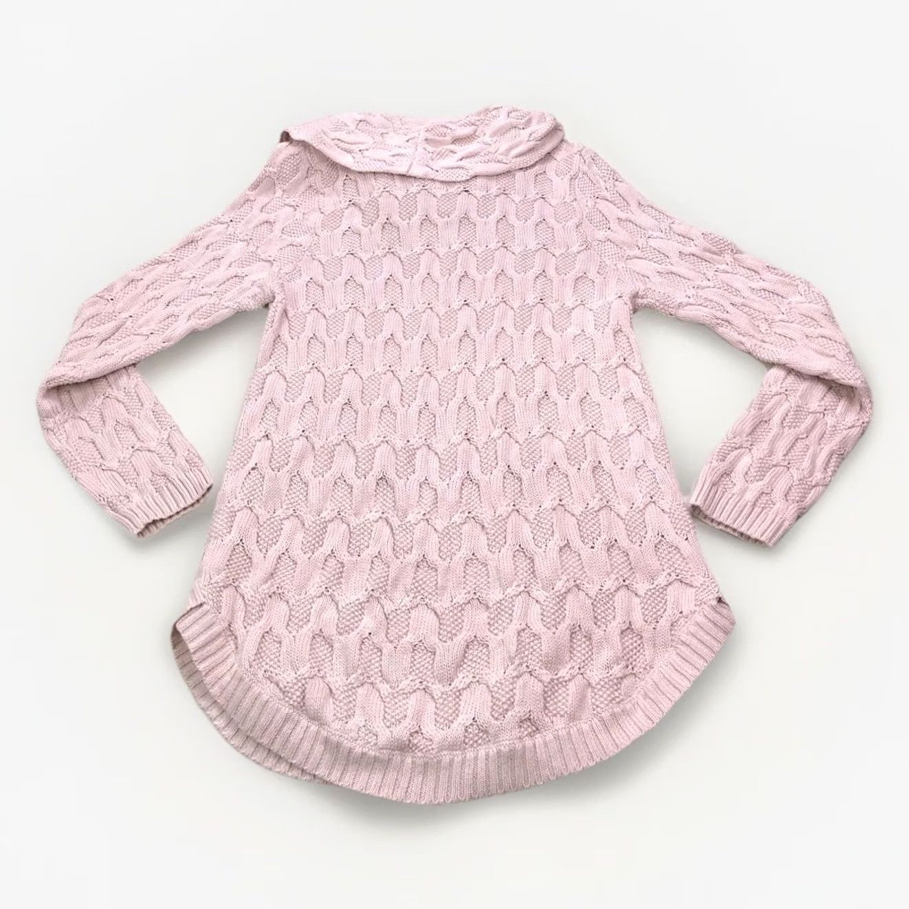 Pinko VINTAGE Jeanne Pierre Pink Knit Tunic Sweater Cowl Crochet 90s 100% Cotton Size L Womens Size L / US 10 / IT 46 - 6 Thumbnail
