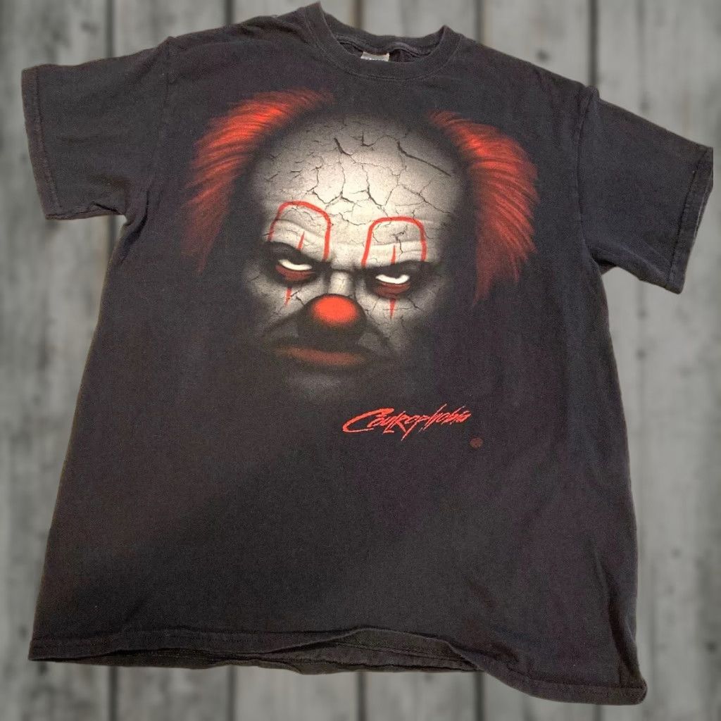 Vintage VINTAGE Evil Coulrophobia T Shirt Men’s M Black Graphic Clown Horror 1990s Mens Gear Size US M / EU 48-50 / 2 - 1 Thumbnail