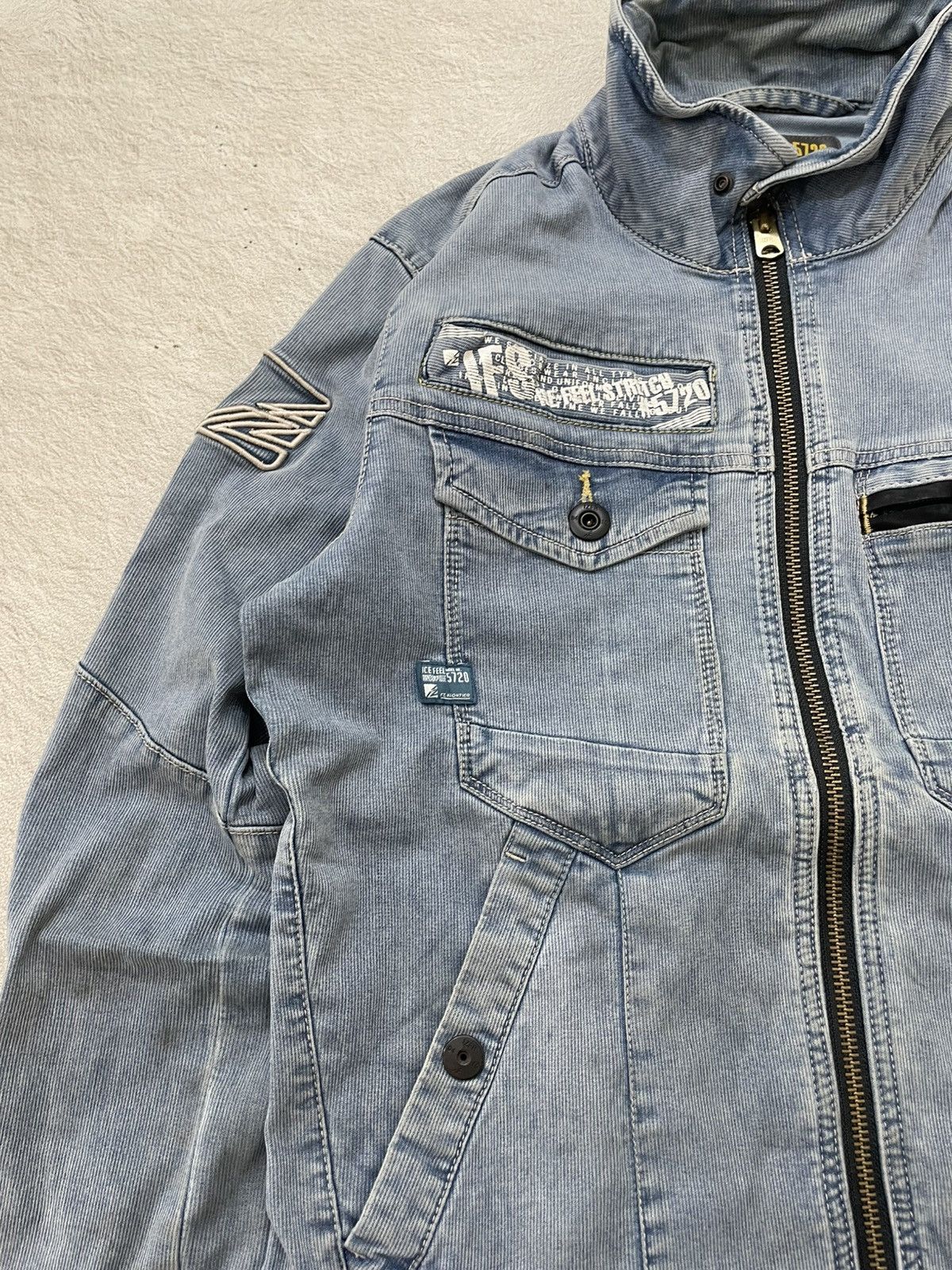 Japanese Brand 2000s Frontier Light Wash Utility Denim Zip Jacket 14th Y2K Size US M / EU 48-50 / 2 - 3 Thumbnail