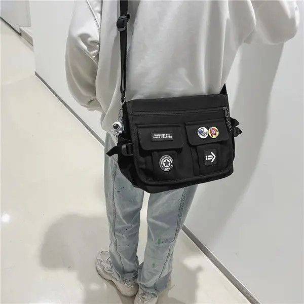 VIBE Cartoon Harajuku Hip Hop Style Messenger Military Bag Size ONE SIZE - 2 Thumbnail