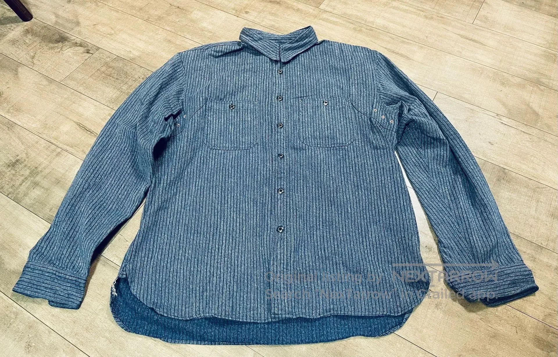 RRL Ralph Lauren Double RL RRL Indigo Stripe Work Shirt. Size US L / EU 52-54 / 3 - 2 Thumbnail