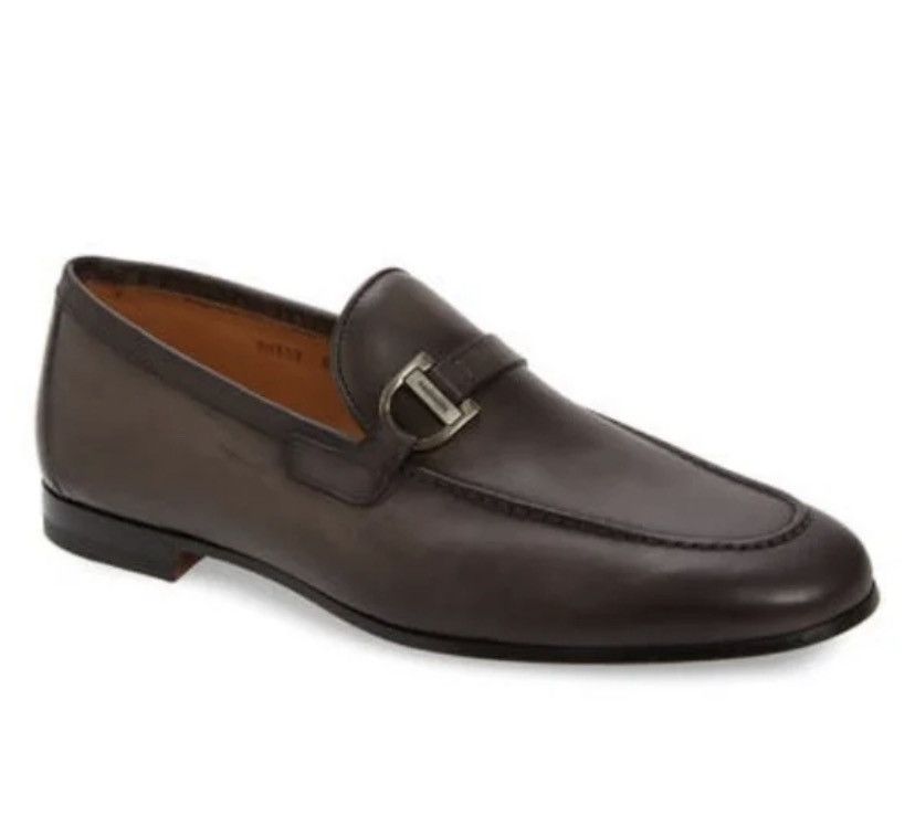 Magnanni 'Tonio' Bit Strap Loafer Gray Leather 12