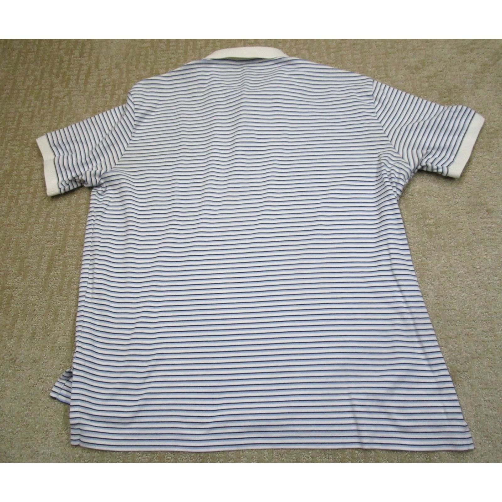 Polo Ralph Lauren Polo Ralph Lauren Polo Shirt Men XL White Blue Striped Short Sleeve Size US XL / EU 56 / 4 - 3 Thumbnail