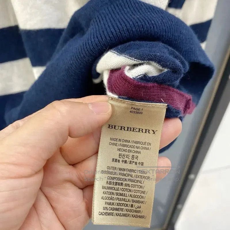 Burberry Burberry Striped Wool-Blend Women's Knit Sweater. Size L / US 10 / IT 46 - 6 Thumbnail
