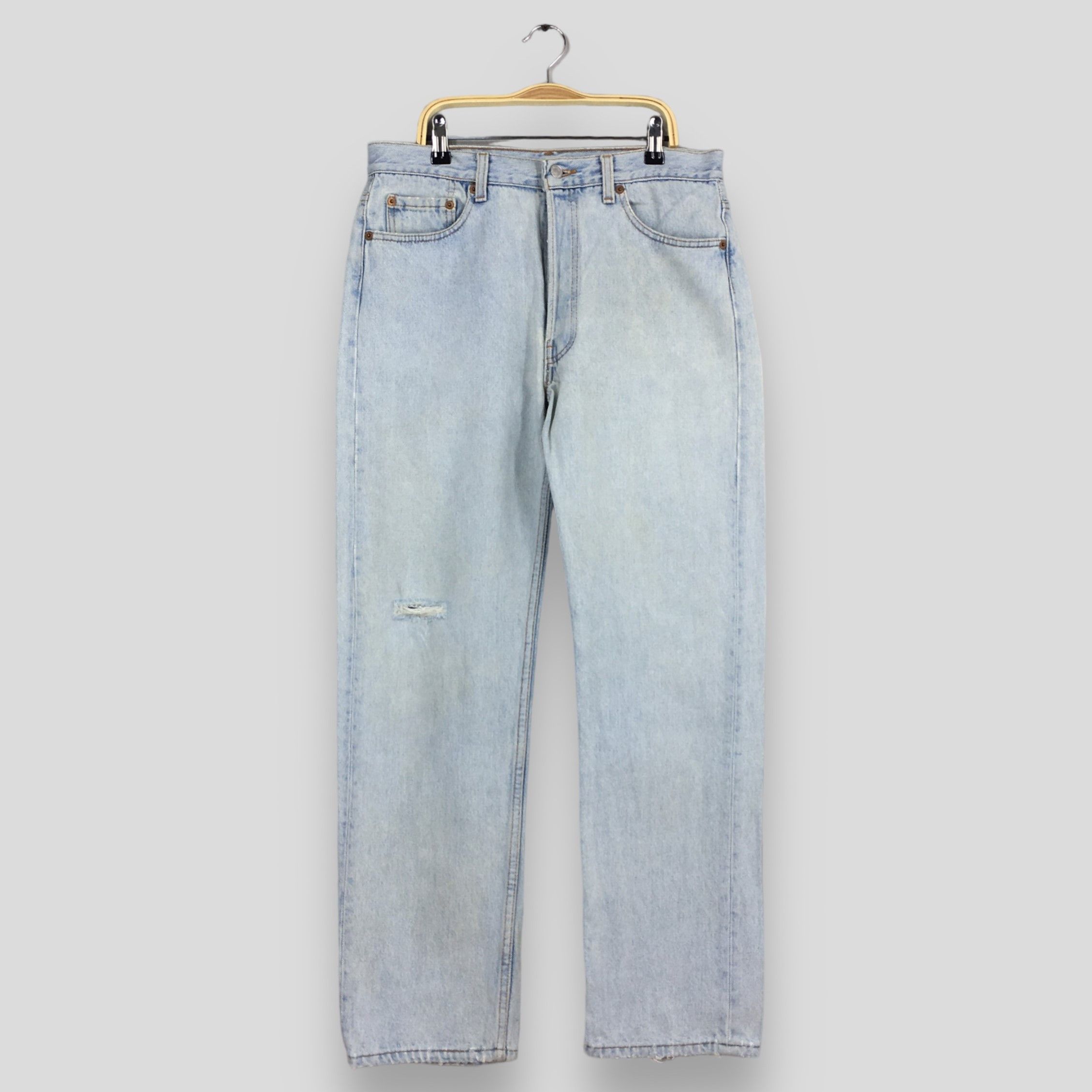 image of Size 31X28.5 Vintage 90's Levi's 501 Faded Blue Jeans, Men's