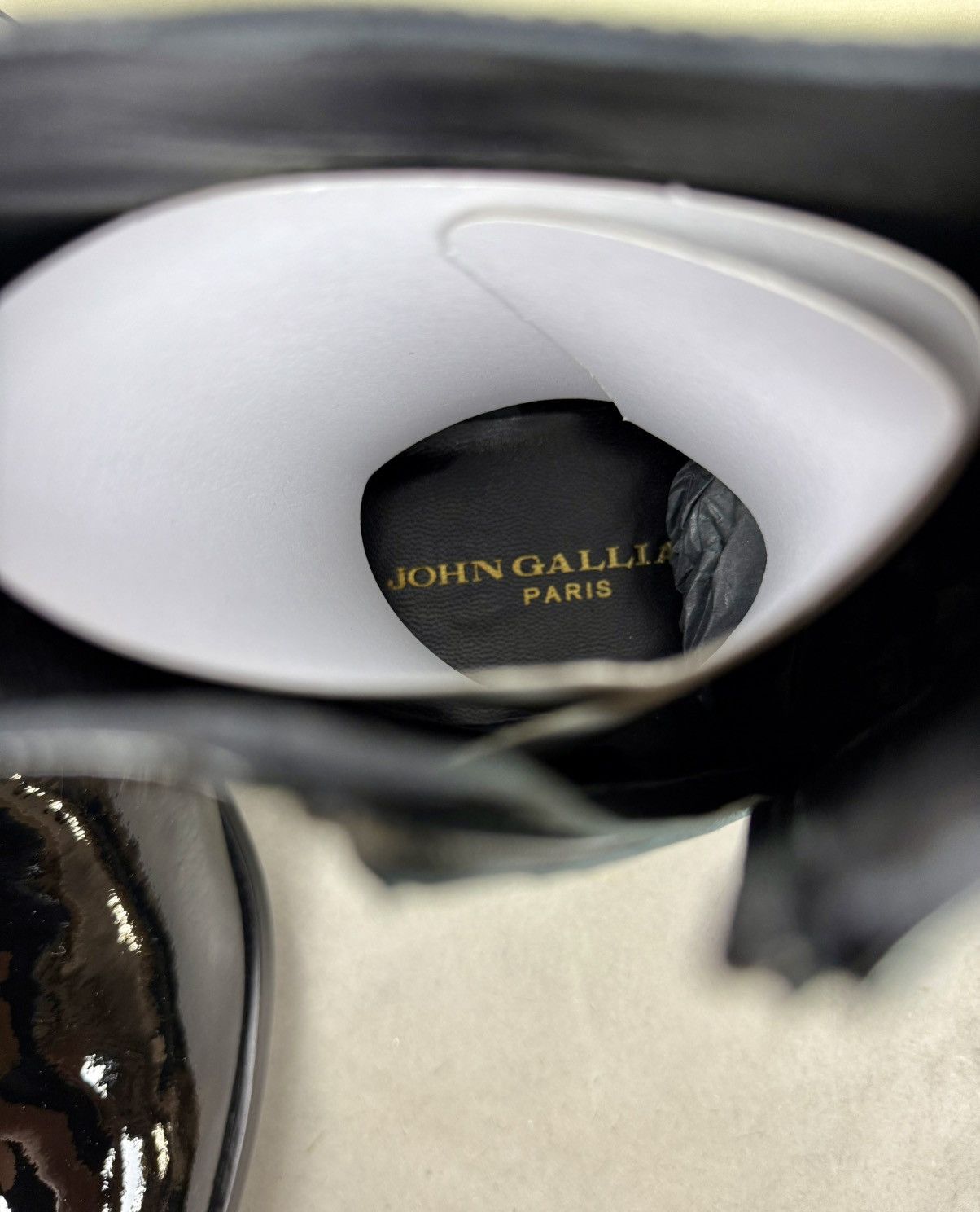 John Galliano Archive New in box Patent Leather Black Zip Boots 42 RARE! Size US 9 / EU 42 - 11 Thumbnail