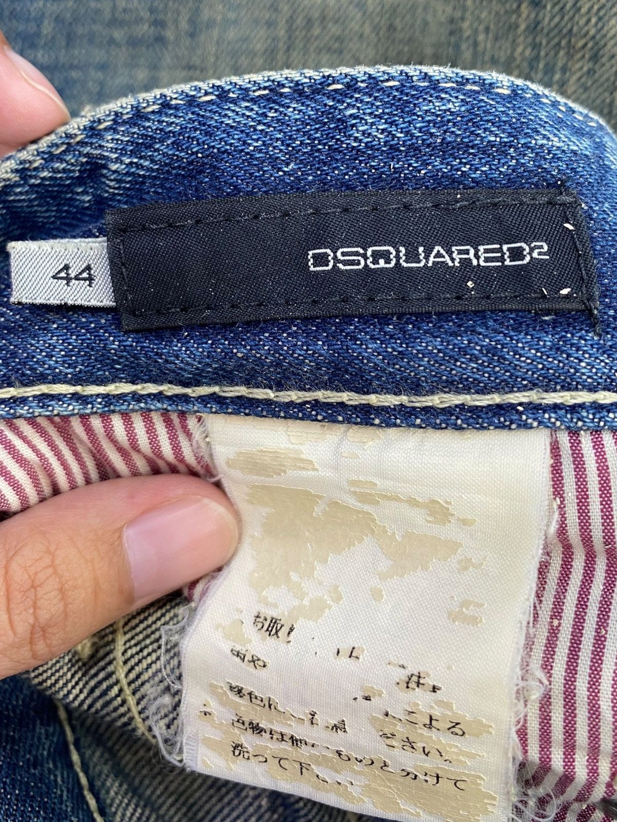 Dsquared2 Dsquared2 Vintage Whiskers Faded Wash Style Ripped Jeans Size US 31 - 10 Thumbnail