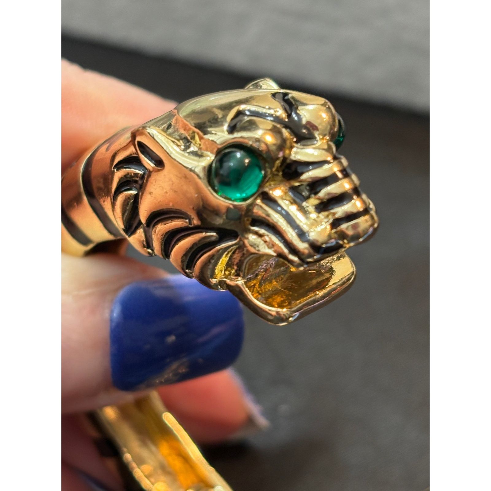 Kenneth Jay Lane Vintage Robert Jay Lane Tiger Head Cuff Bracelet size 5.5” Size ONE SIZE - 10 Thumbnail