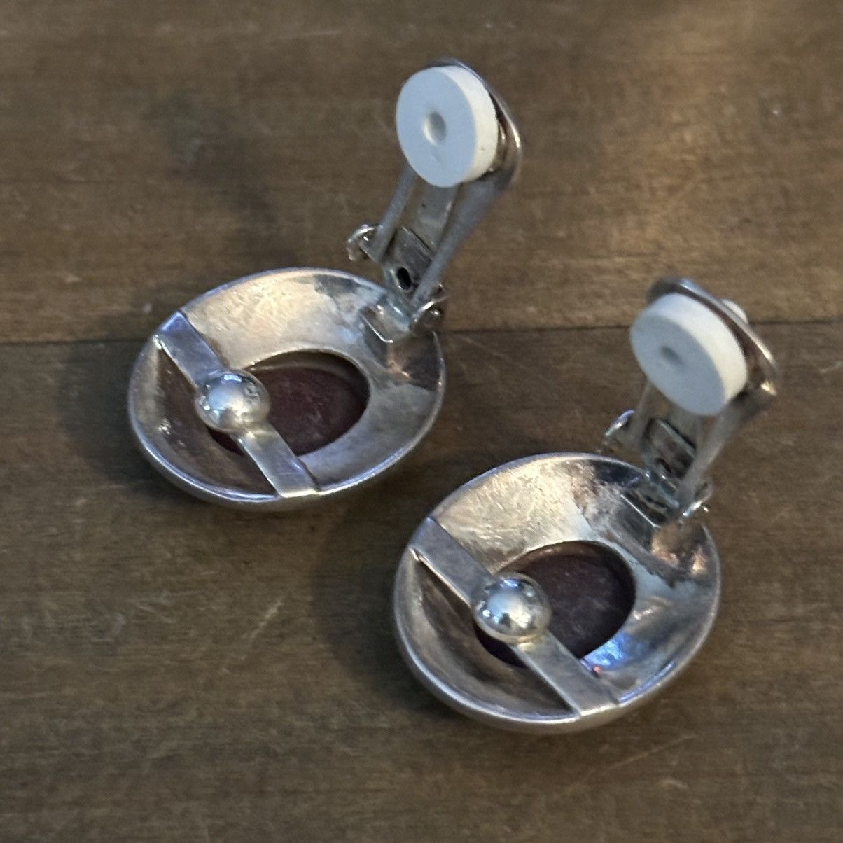 Vintage Vintage 925 silver oval Carnelian clip on earrings Size ONE SIZE - 5 Thumbnail