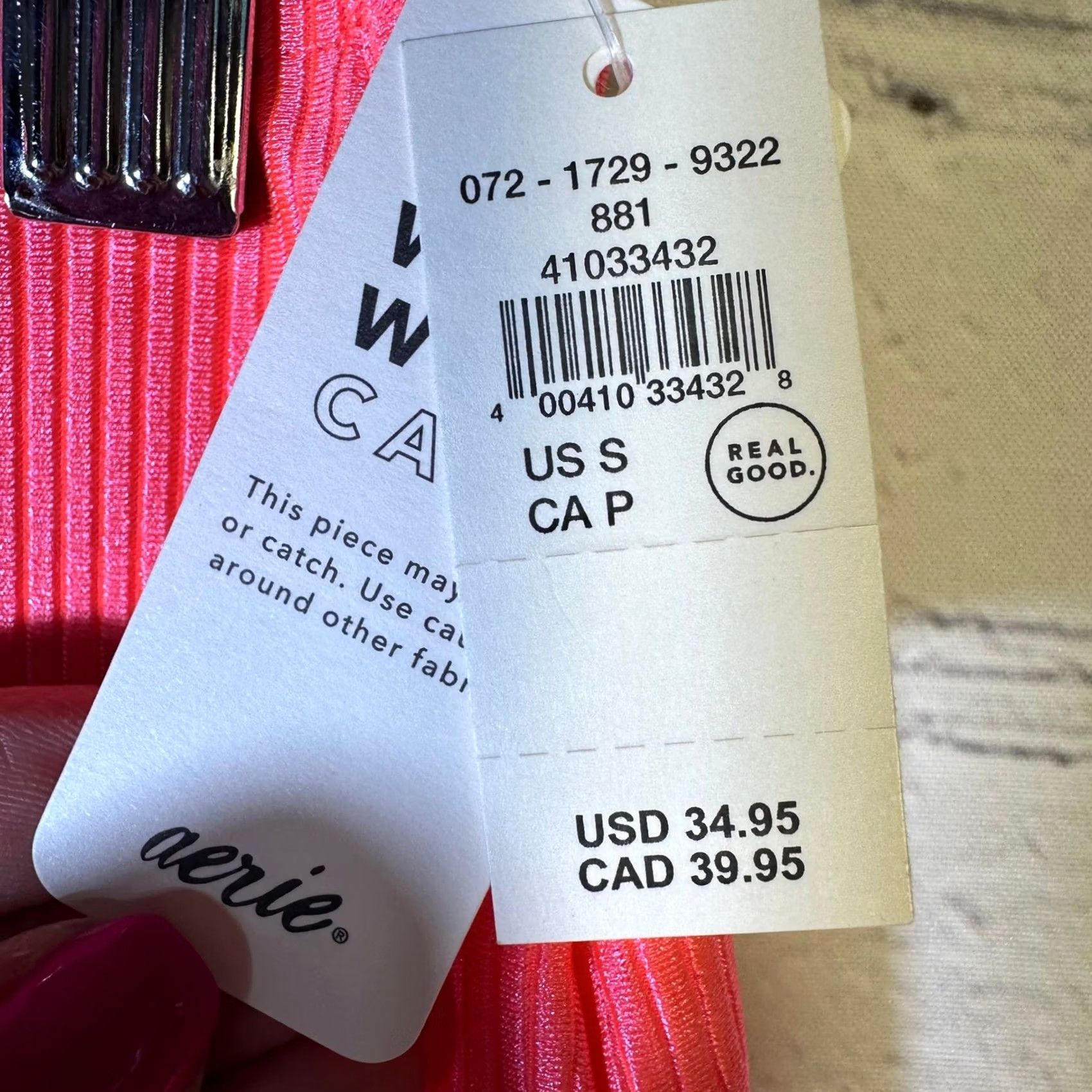 Vintage Aerie Mini Skirt NS Ribbed Neon Pink NWT Small Ruched Back Pull On Short Womens Summer Spring Knit Solid Logo Pattern Size 28" / US 6 / IT 42 - 3 Thumbnail