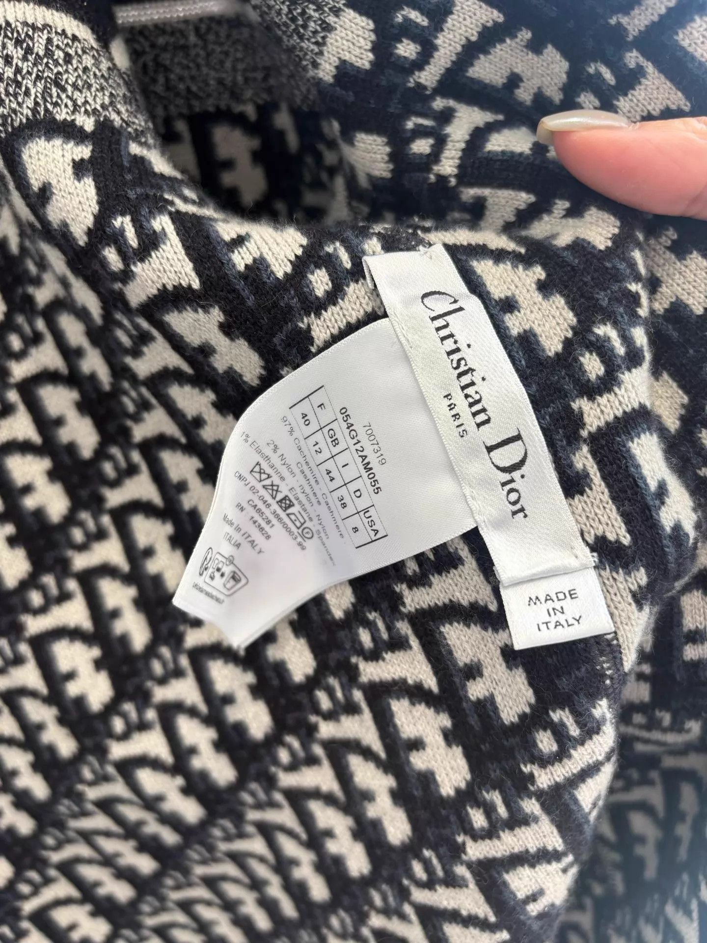 Dior Dior Vtg All Over Logo Cashmere Hooded Sweater Navy 40 Size M / US 6-8 / IT 42-44 - 5 Thumbnail