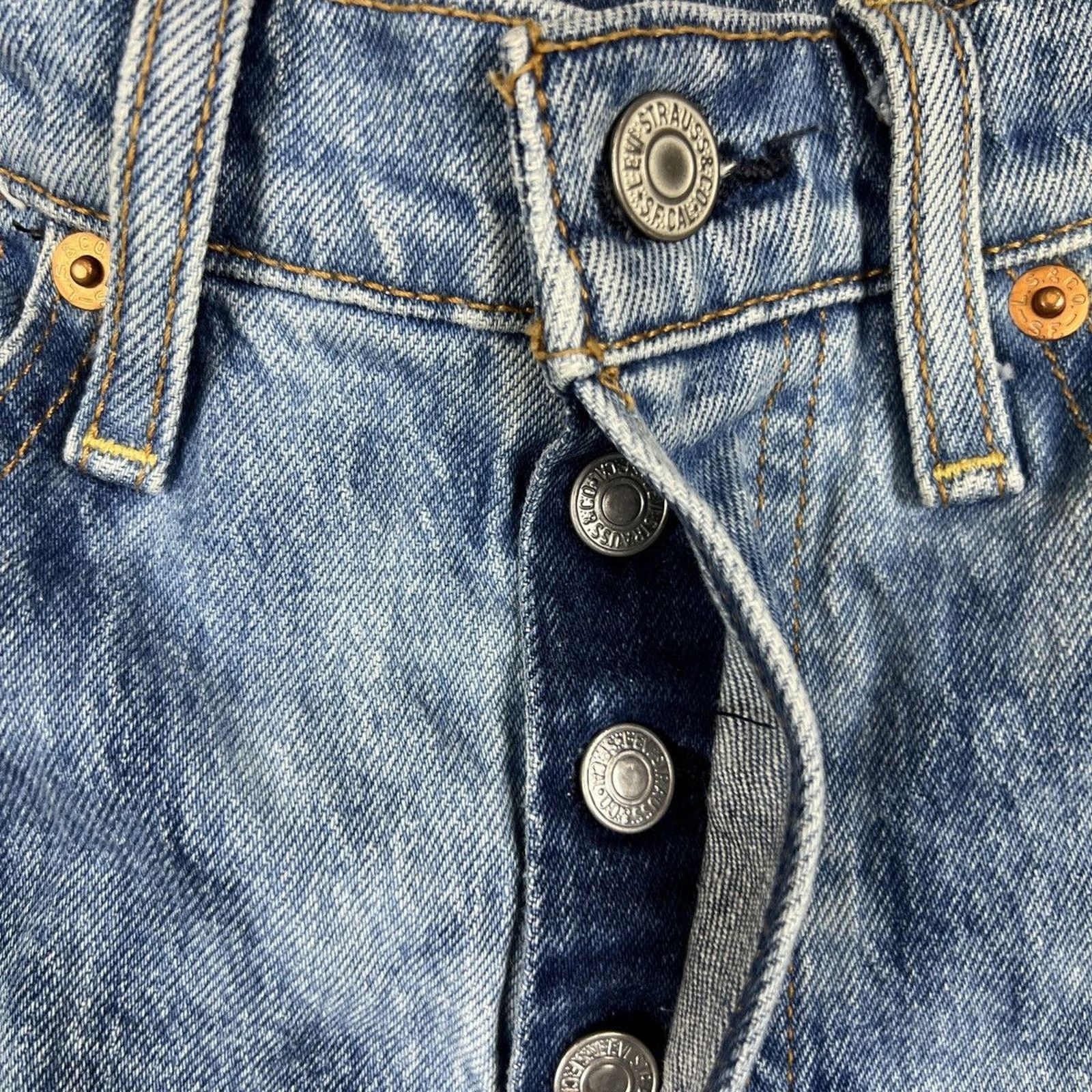 Levi's × Vintage Levi's Jeans 26x24 Ribcage Straight Distressed Denim Pants Size US 26 / EU 42 - 3 Thumbnail